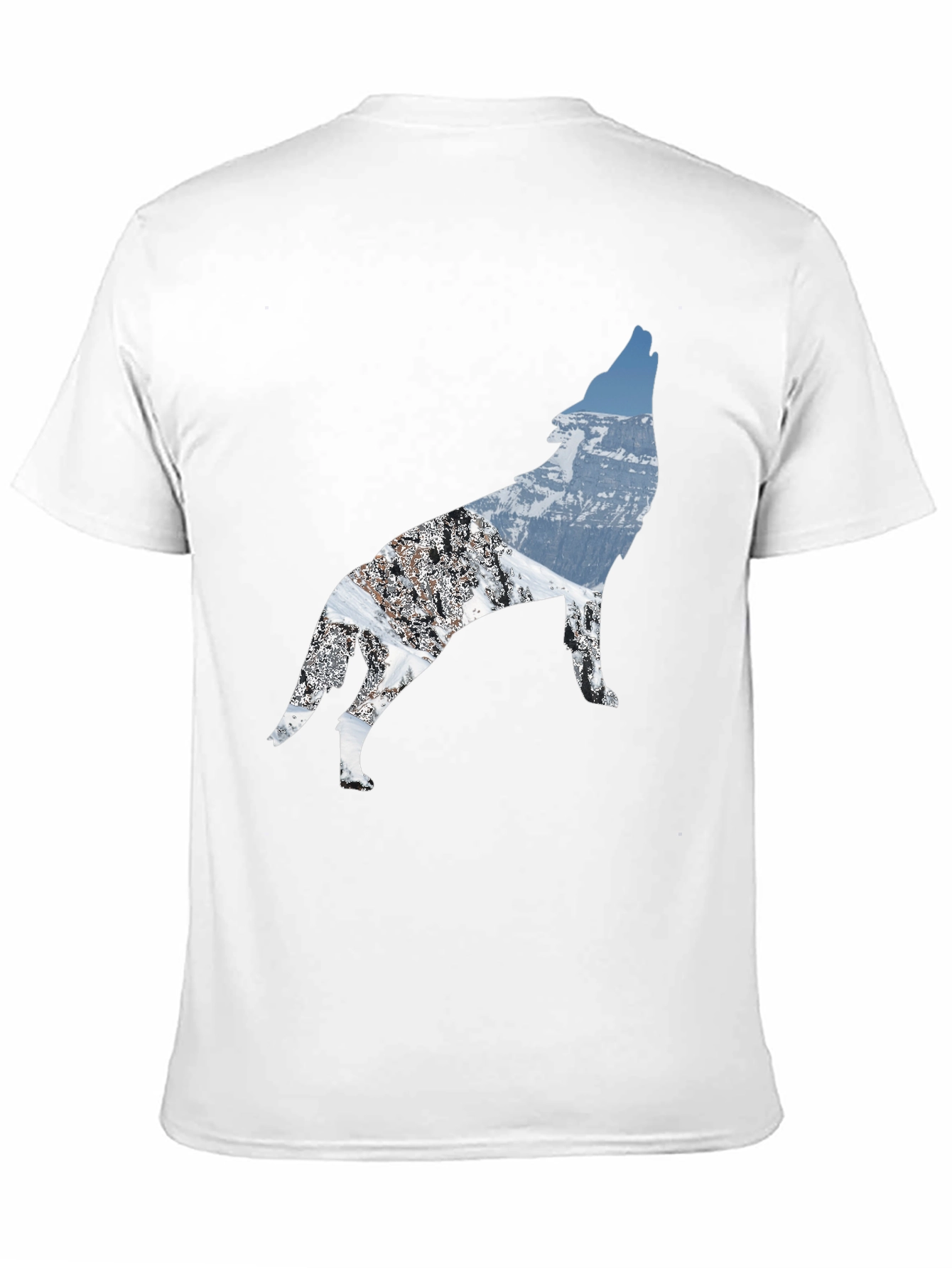 Black Wolf Mountain Scene Black T-Shirt view 11