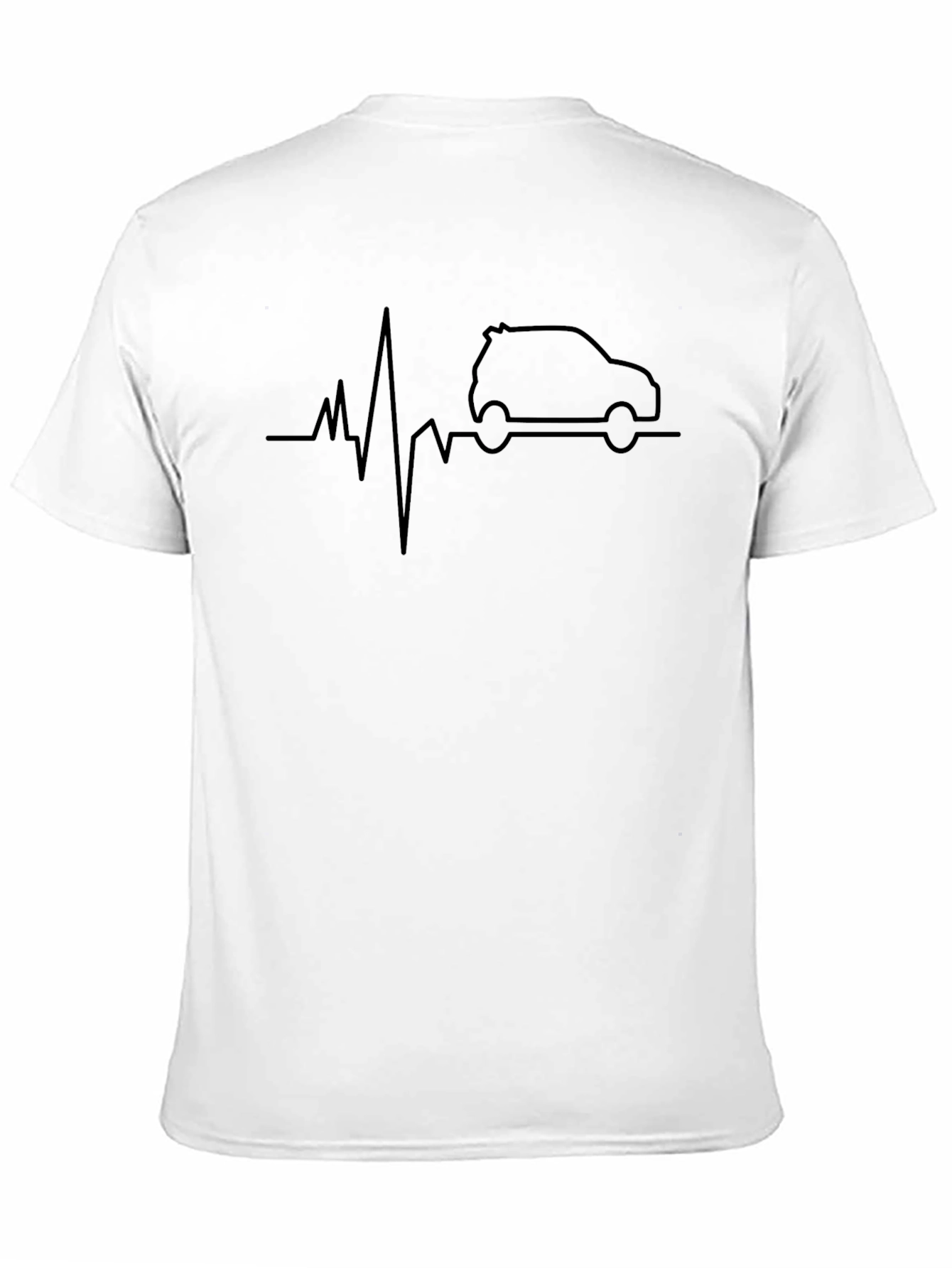 Black Car Heartbeat T-Shirt - Black view 11