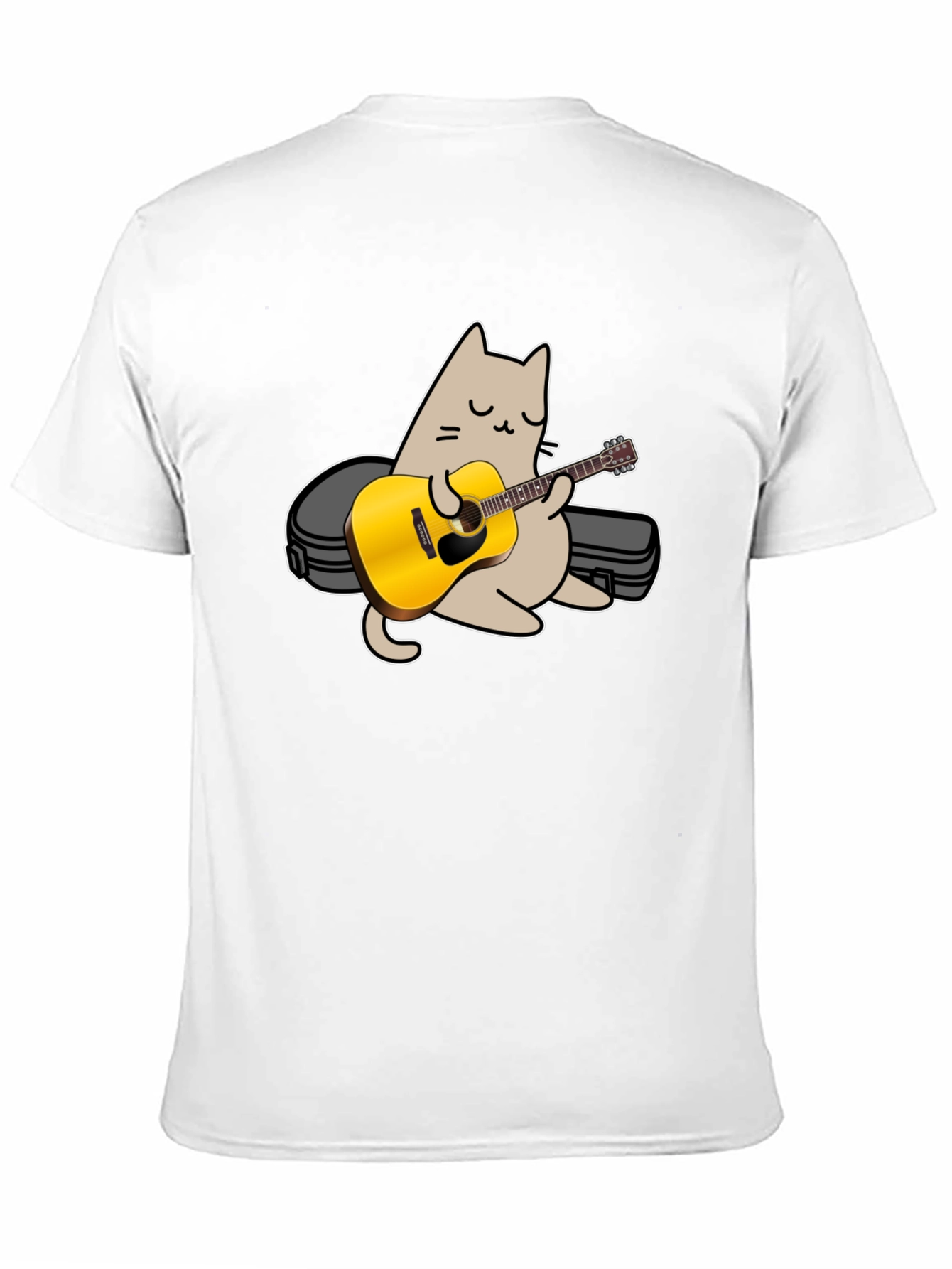 Black Cat Playing Guitar Graphic Tee - Black view 11