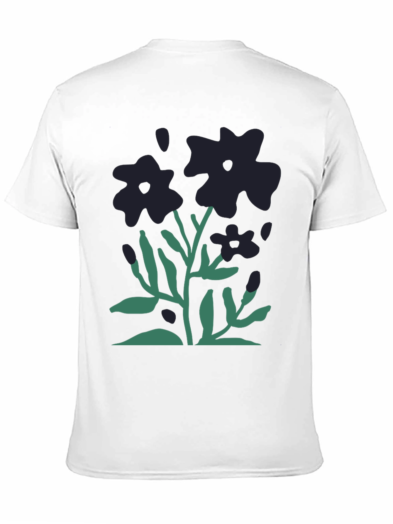 Black Floral Graphic Print Tee - Stylish Casual Comfort view 11