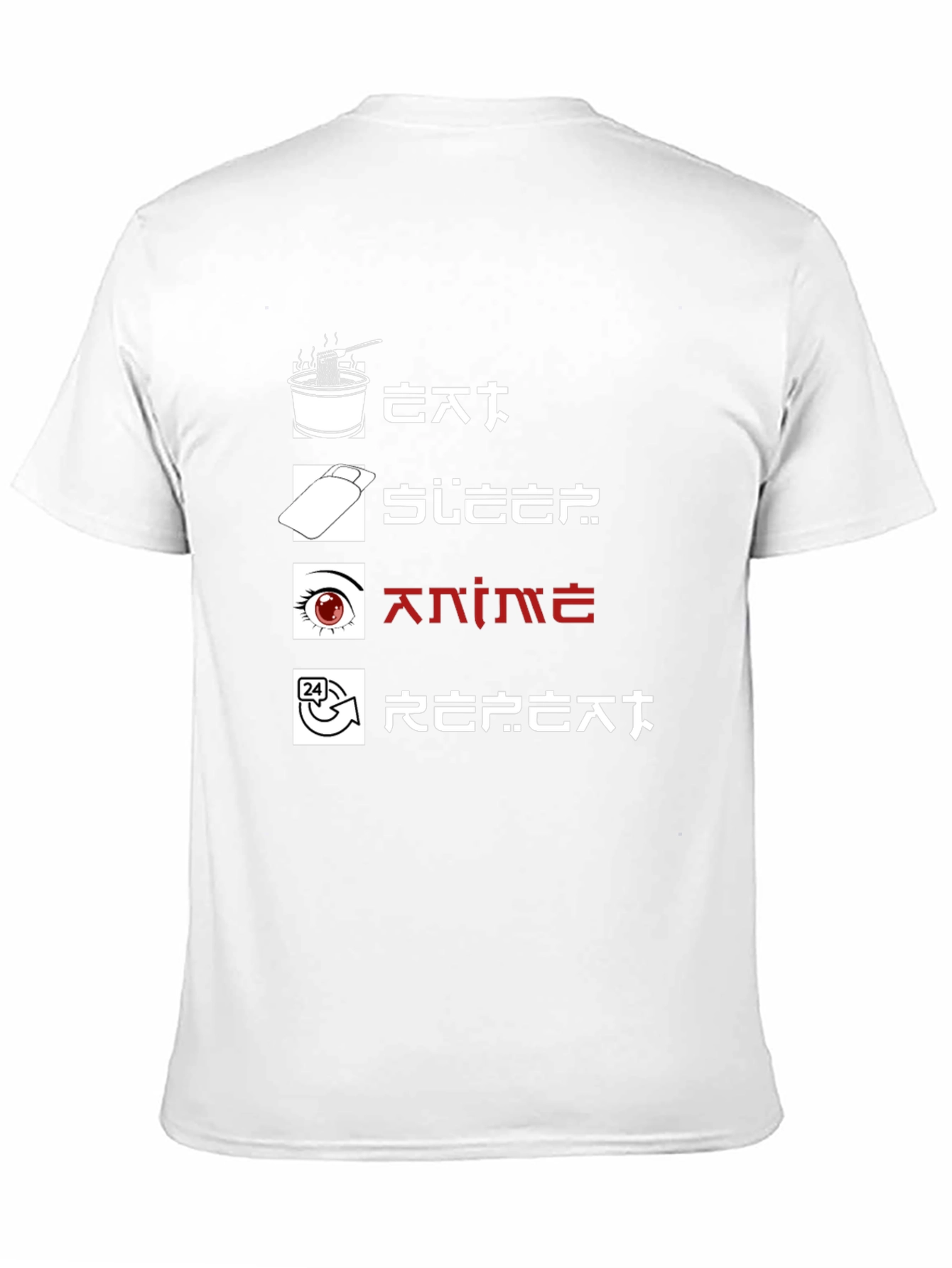 Black Eat Sleep Anime Repeat Graphic Tee view 11