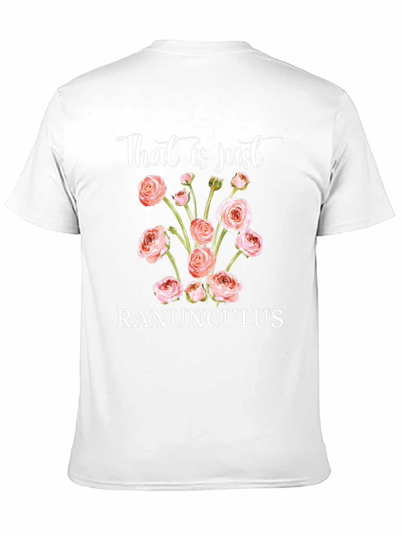 Black Ranunculus Floral T-Shirt - Unique Botanical Tee view 11