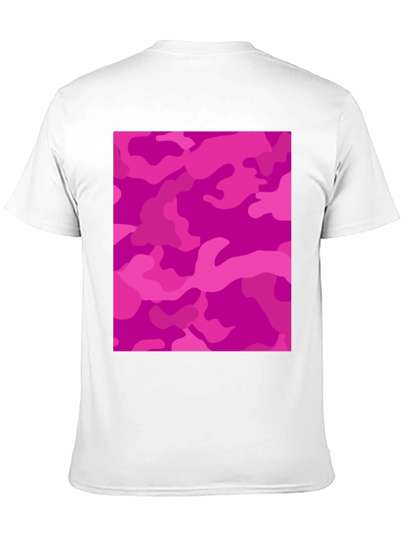 Black Pink Camo Print Black Crew Neck T-Shirt view 11