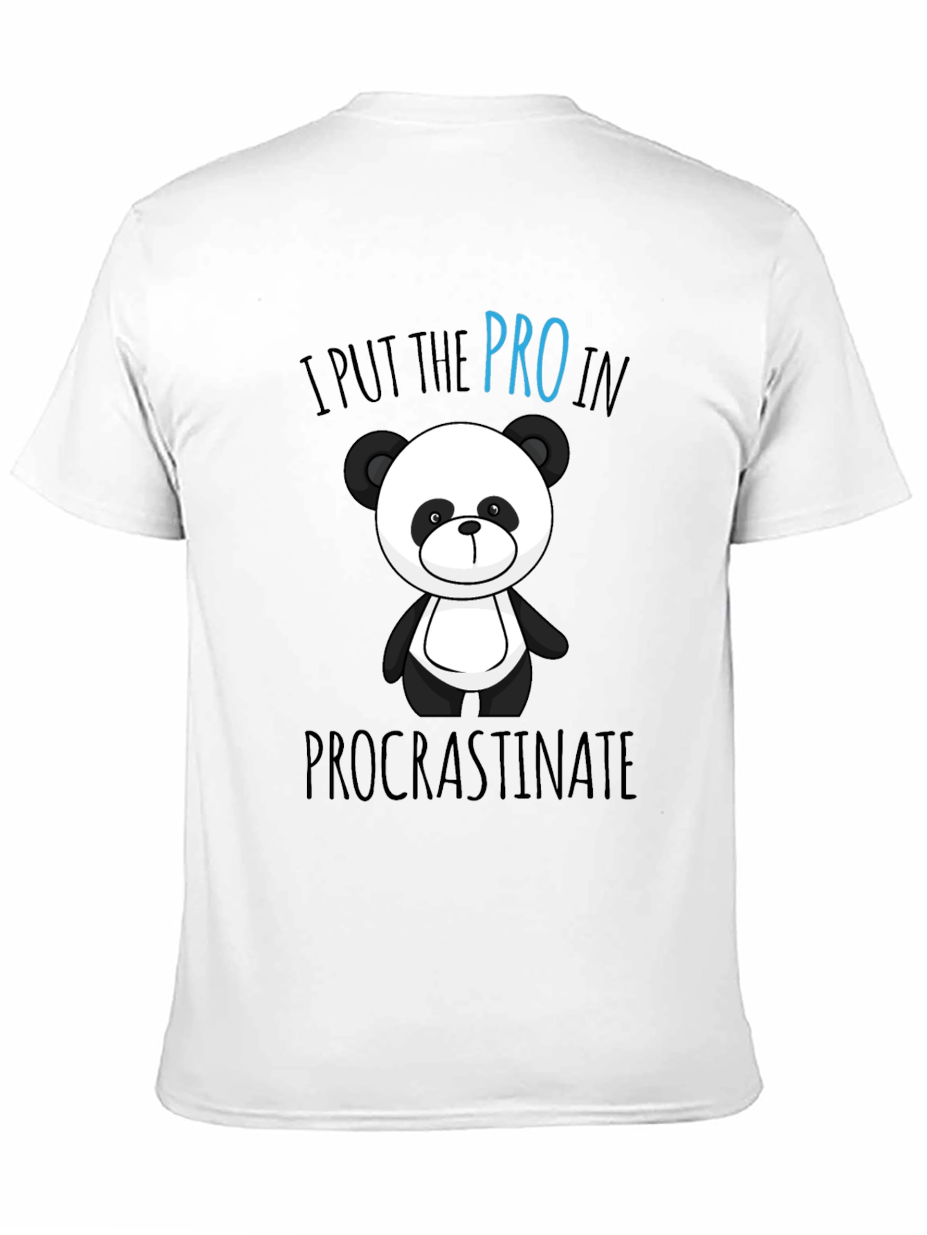 Black Funny Panda Procrastinate Graphic T-Shirt view 11