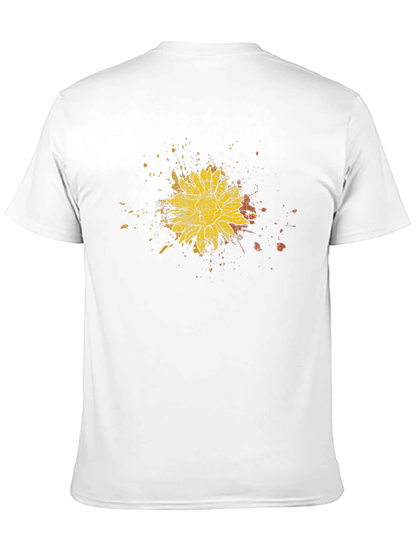 Black Sunflower Splatter Black T-Shirt view 11