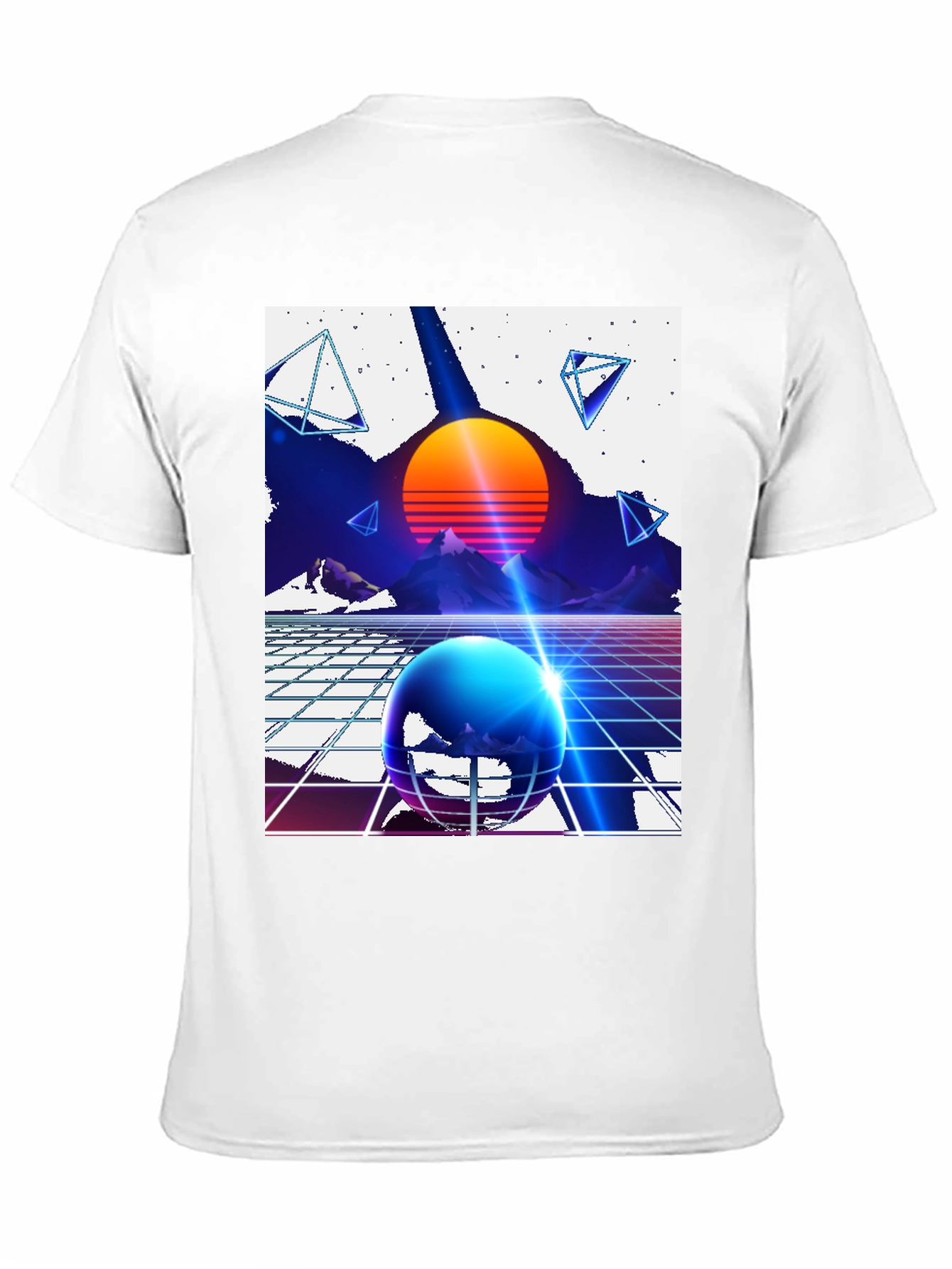 Black Retro Synthwave T-Shirt - 80s Inspired Design view 11