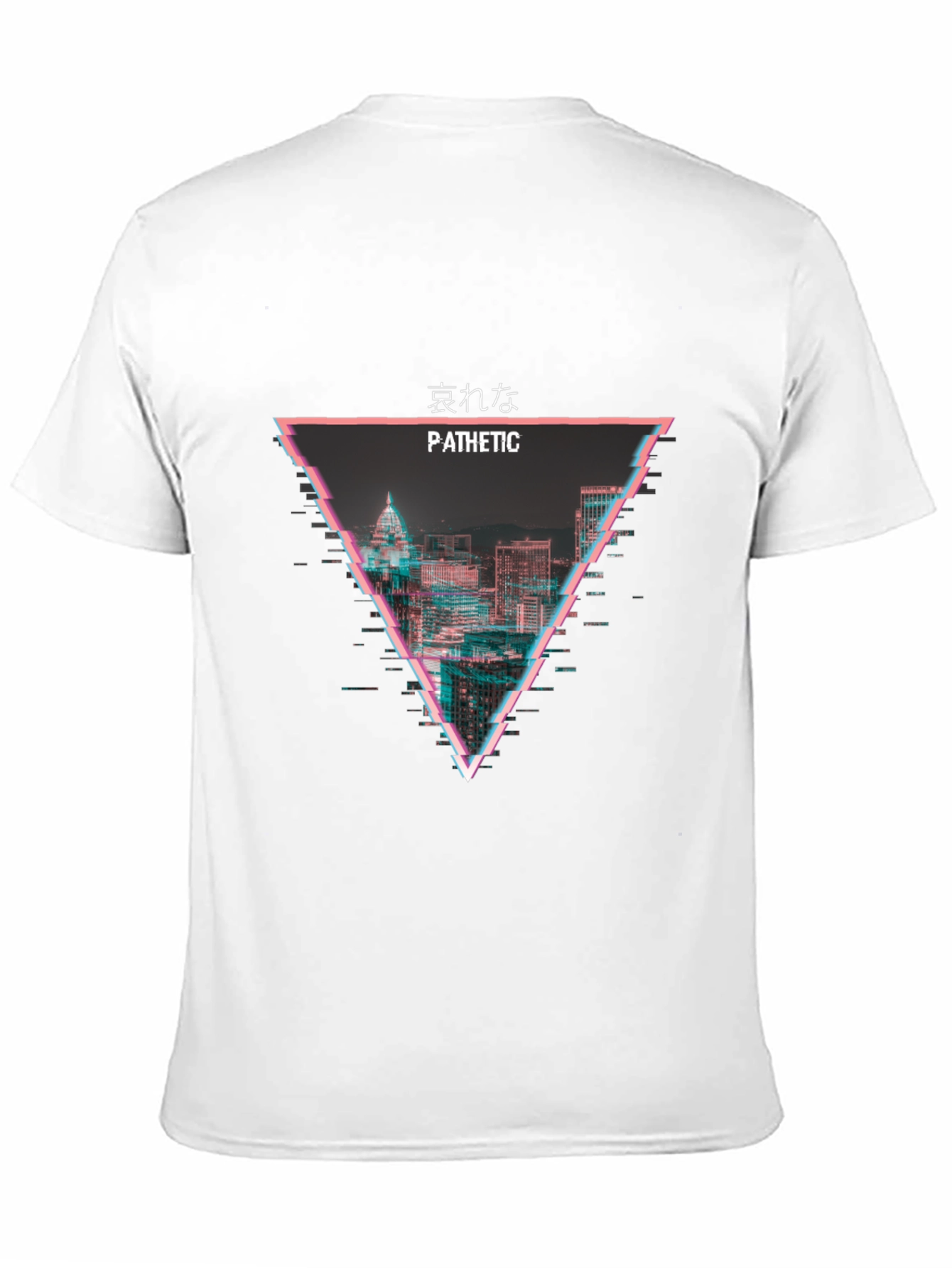 Black Pathetic Cityscape Graphic Tee - Black Casual T-Shirt view 11