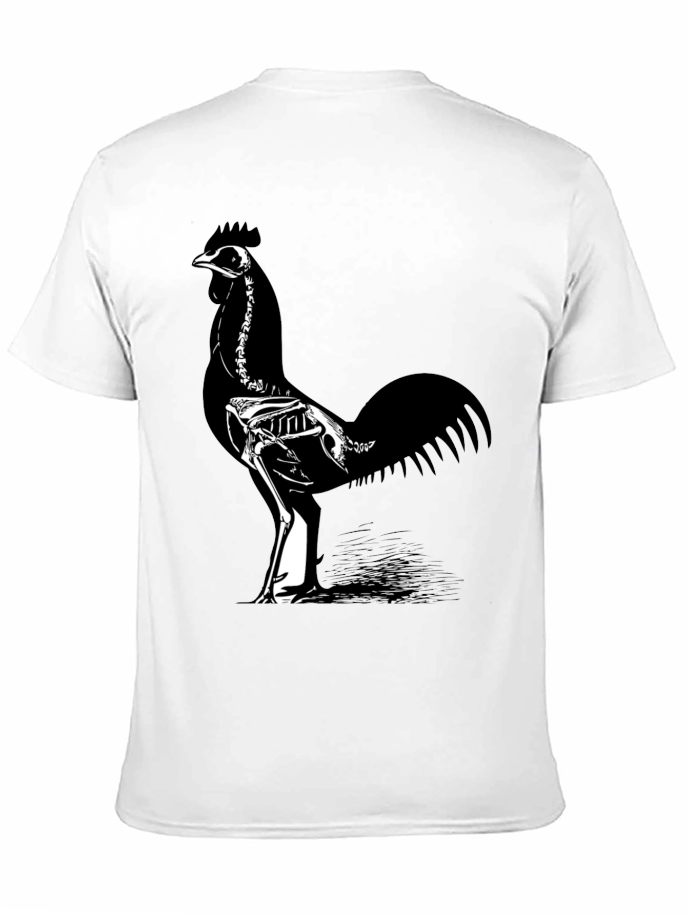 Black Skeleton Rooster T-Shirt - Black view 11