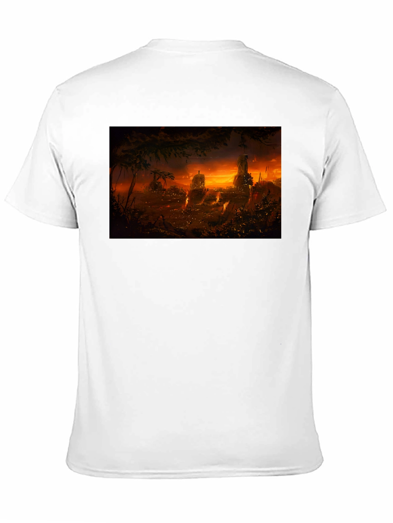 Black Sunset Landscape Graphic Print T-Shirt view 11