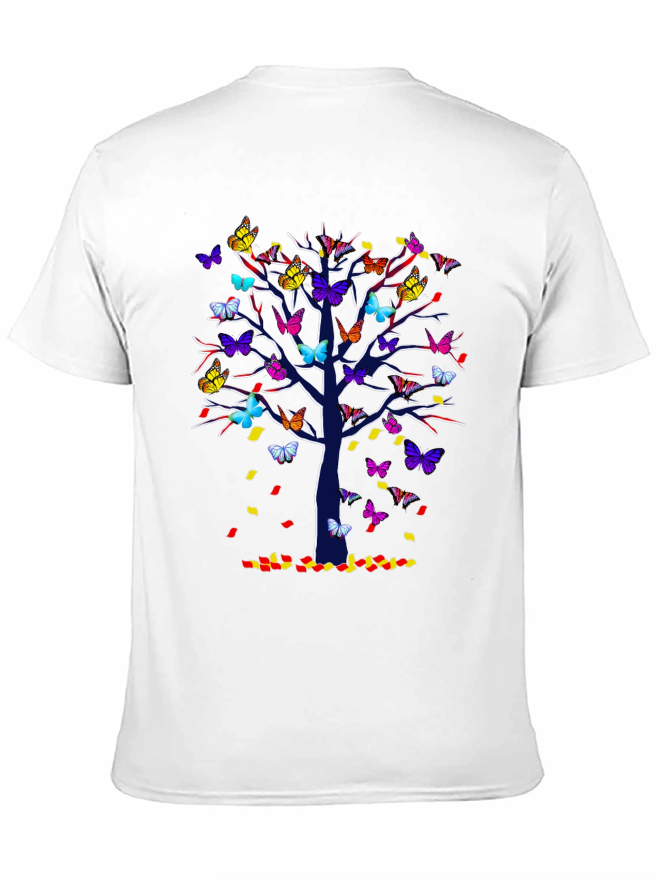 Black Butterfly Tree T-Shirt - Colorful Nature Tee view 11