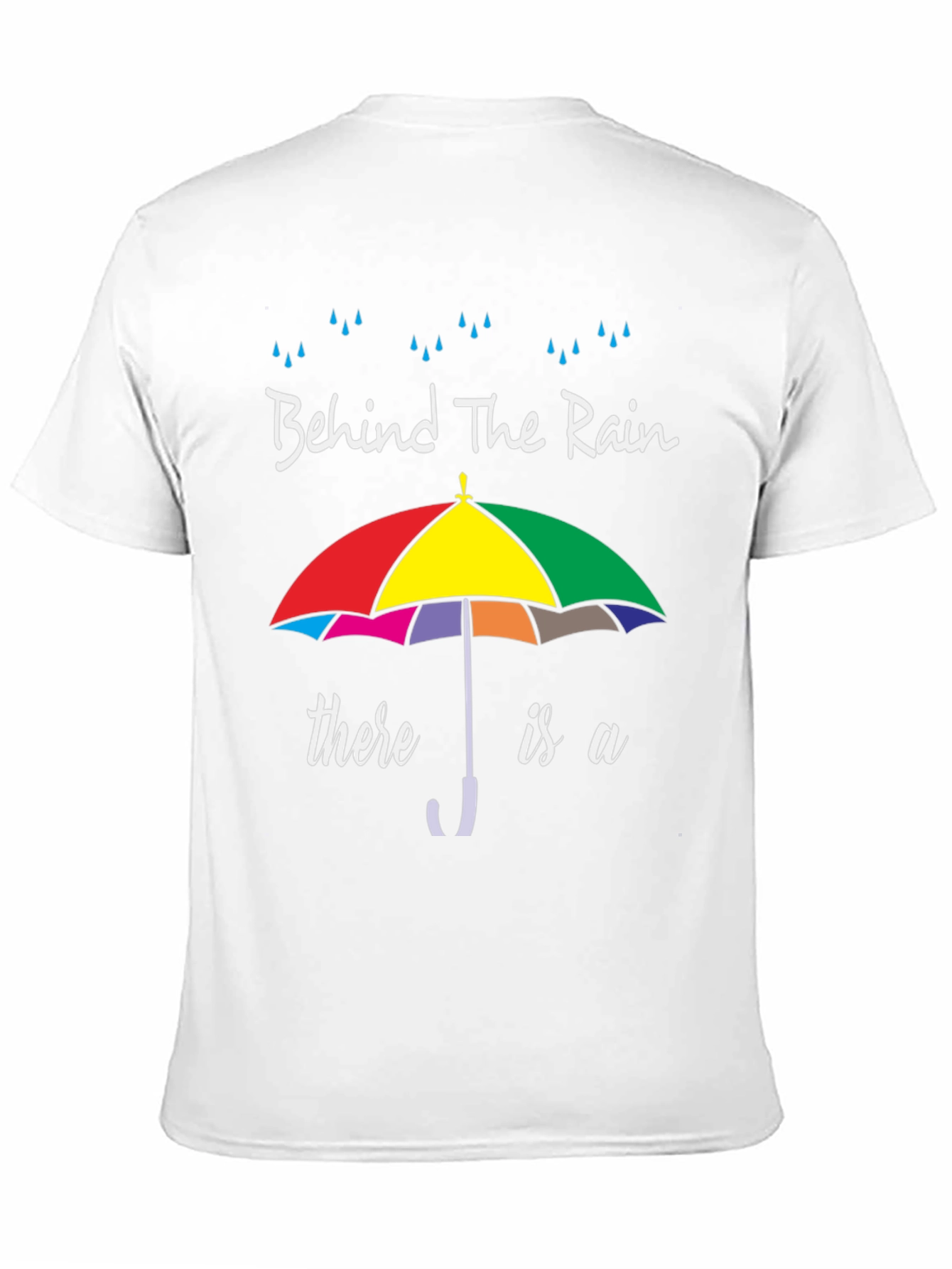 Black Behind The Rain Umbrella Graphic T-Shirt view 11
