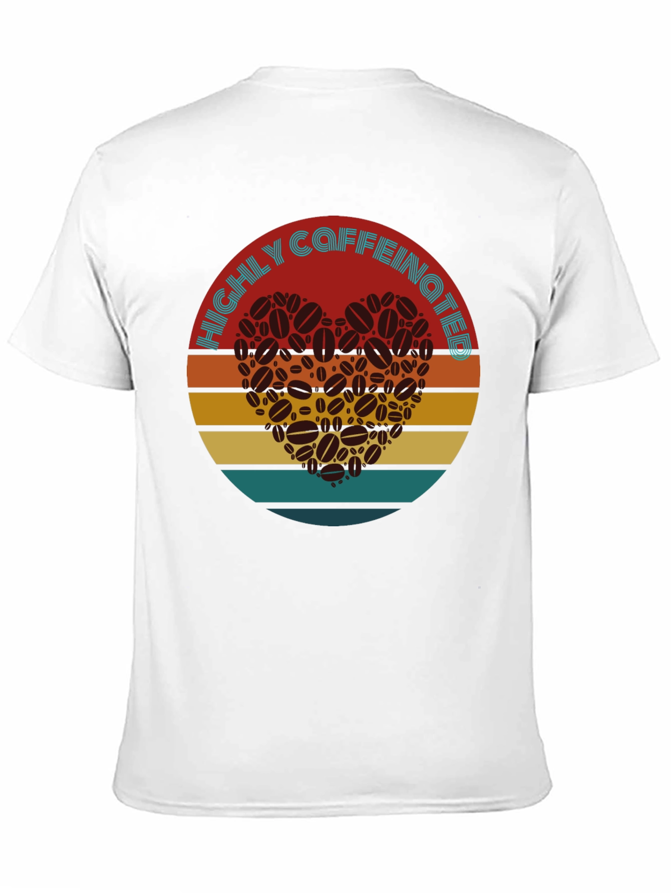 Black Highly Caffeinated Coffee Bean Heart T-Shirt view 11