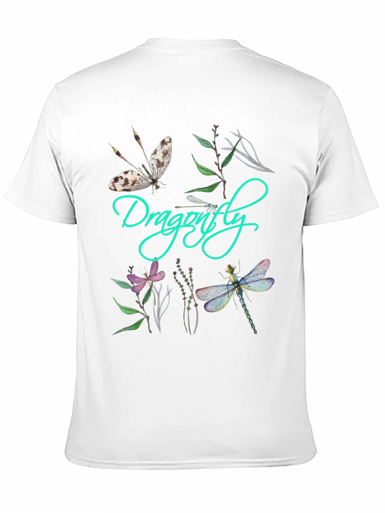 Dragonfly Graphic Print Black T-Shirt - 11