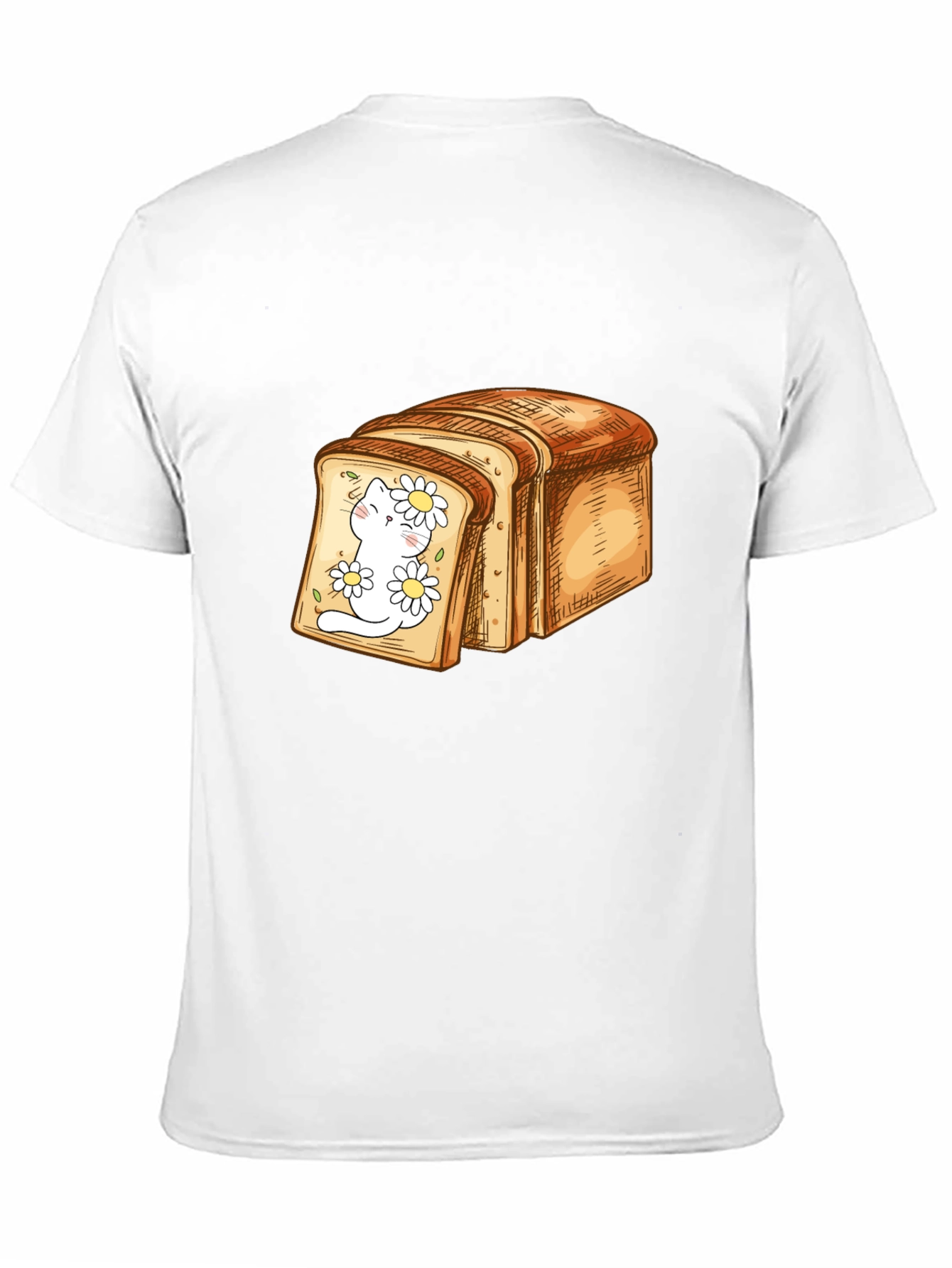 Black Cute Cat in Bread Slice Graphic T-Shirt view 11
