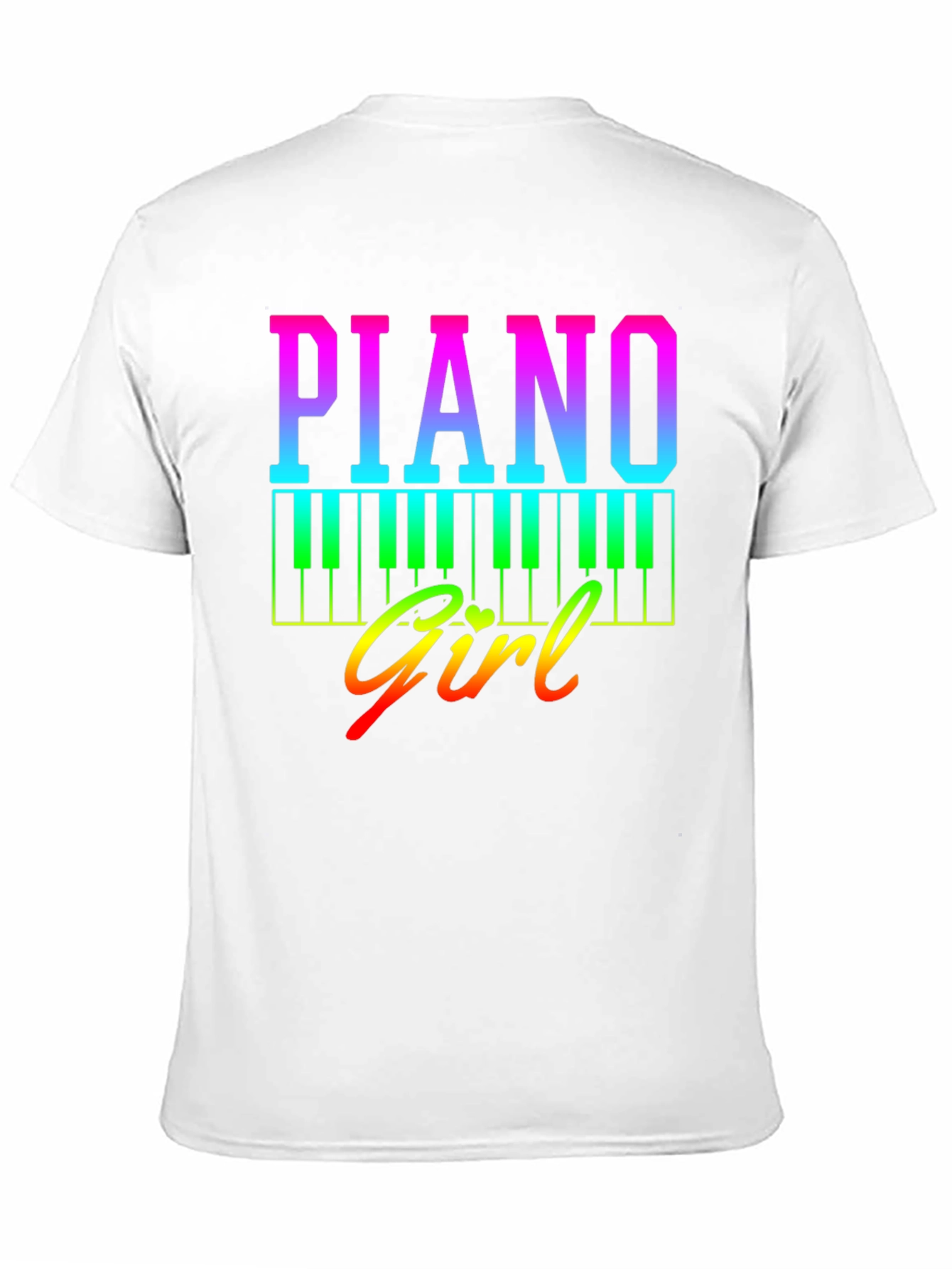 Black Piano Girl Rainbow Graphic Tee - Musician's Shirt view 11