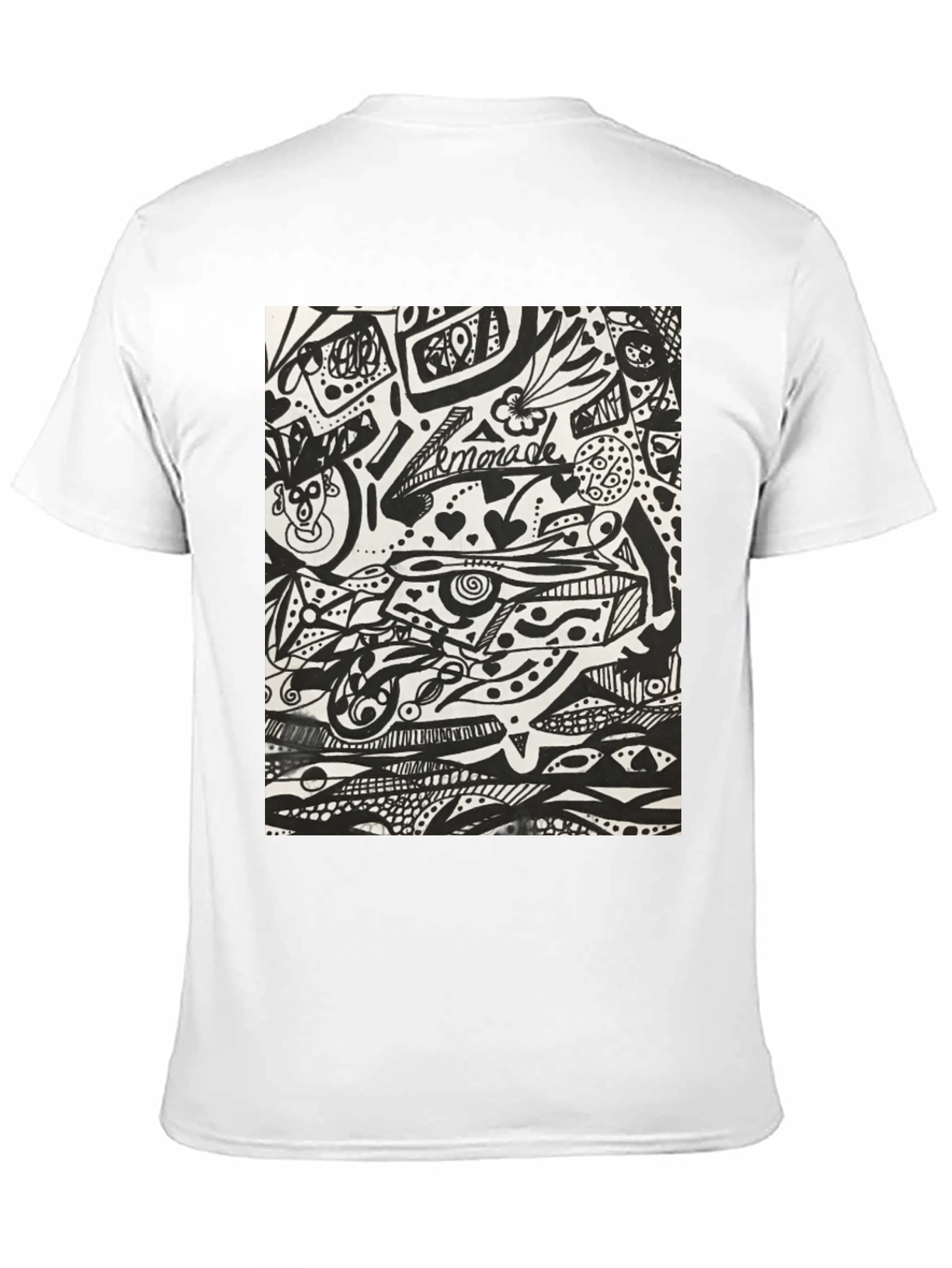Black Abstract Doodle Art Black T-Shirt - Unique Graphic Tee view 11