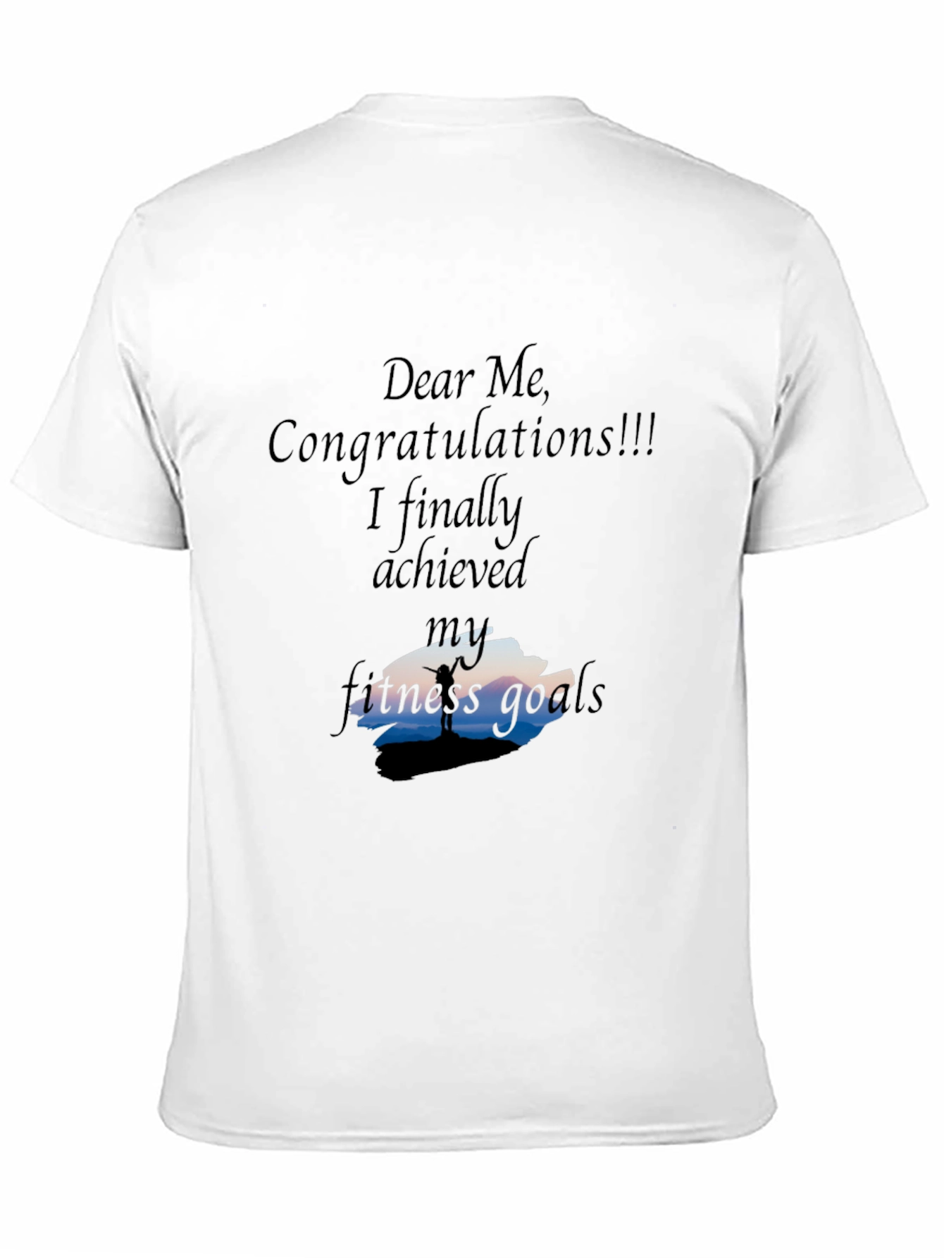 Black Fitness Goals Achieved T-Shirt view 11