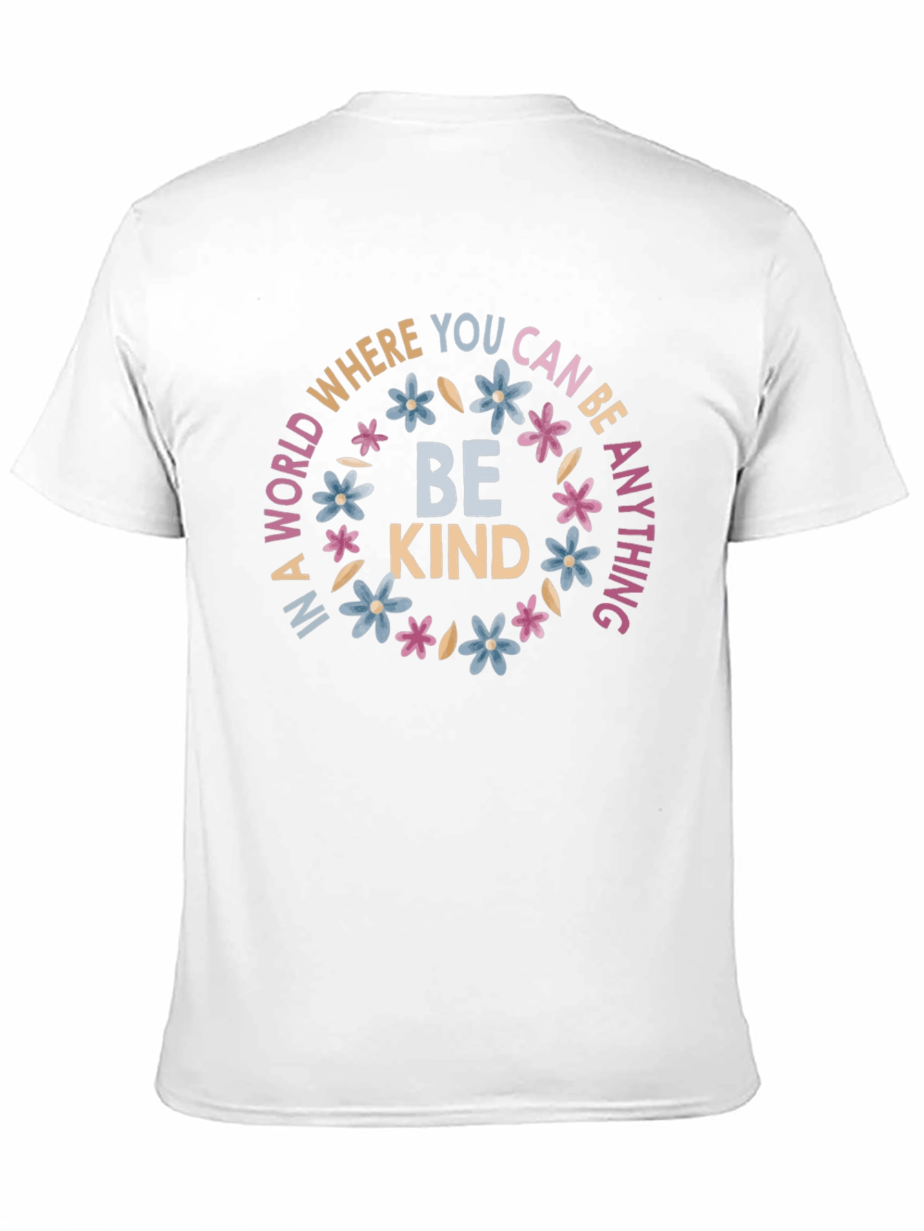 Black Be Kind Graphic Tee - Inspirational Floral Design view 11