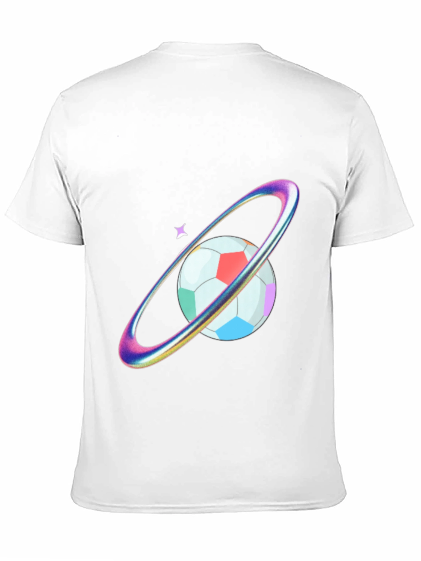 Black Colorful Planet Soccer Graphic Tee view 11