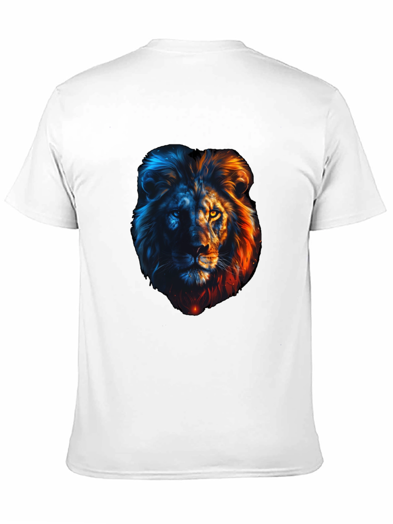 Black Lion Fire and Ice Graphic Tee - Cool Men's T-Shirt view 11