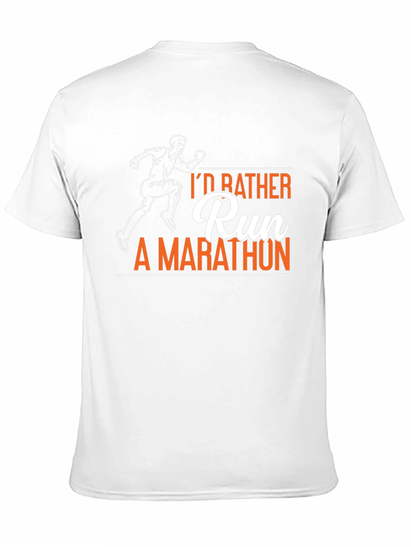 Black I'd Rather Run A Marathon T-Shirt view 11