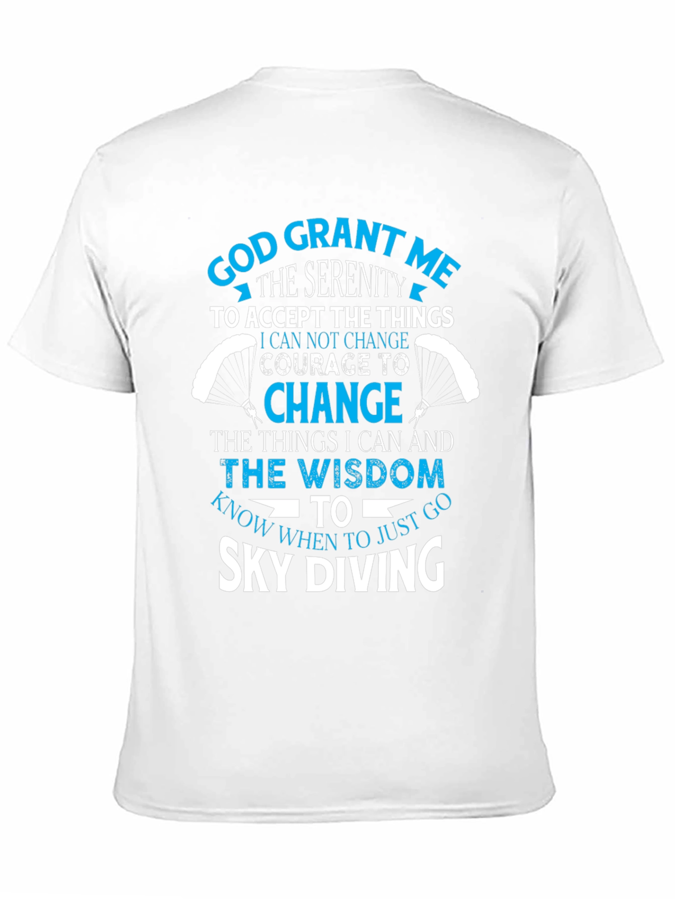 Black Sky Diving Serenity Prayer Graphic T-Shirt view 11