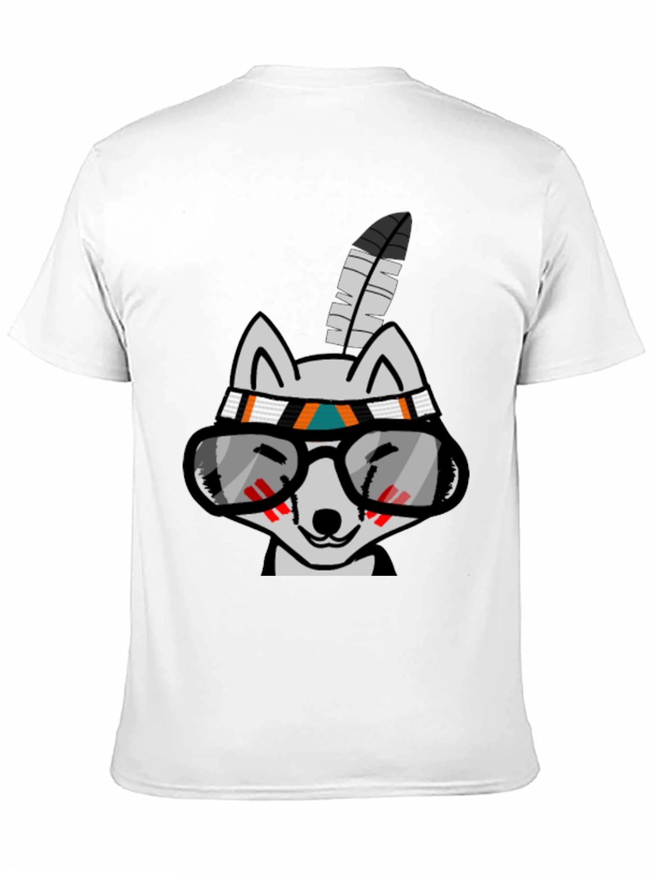 Cool Cartoon Wolf with Glasses T-Shirt - 11