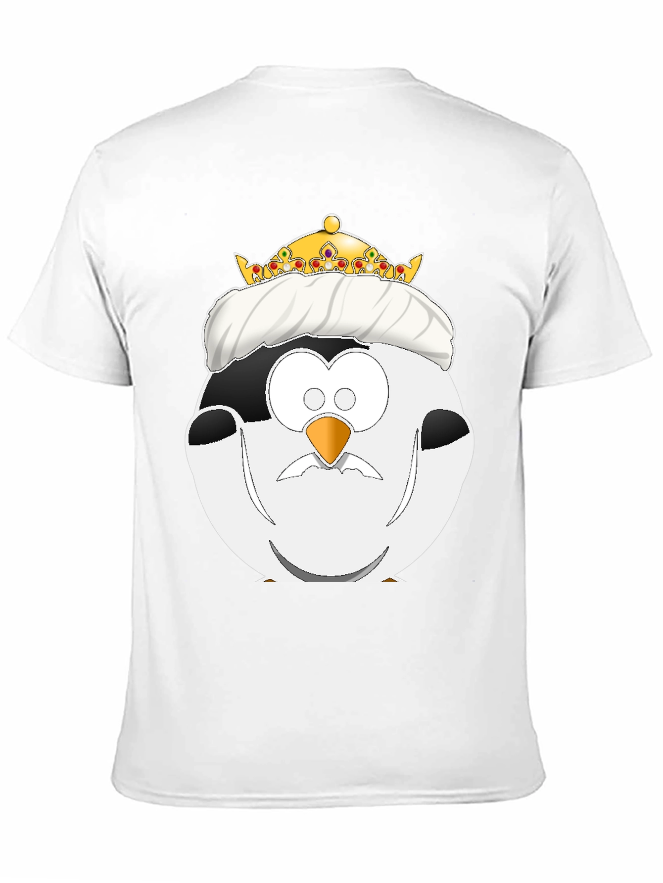 Black King Penguin Cartoon Graphic Tee view 11