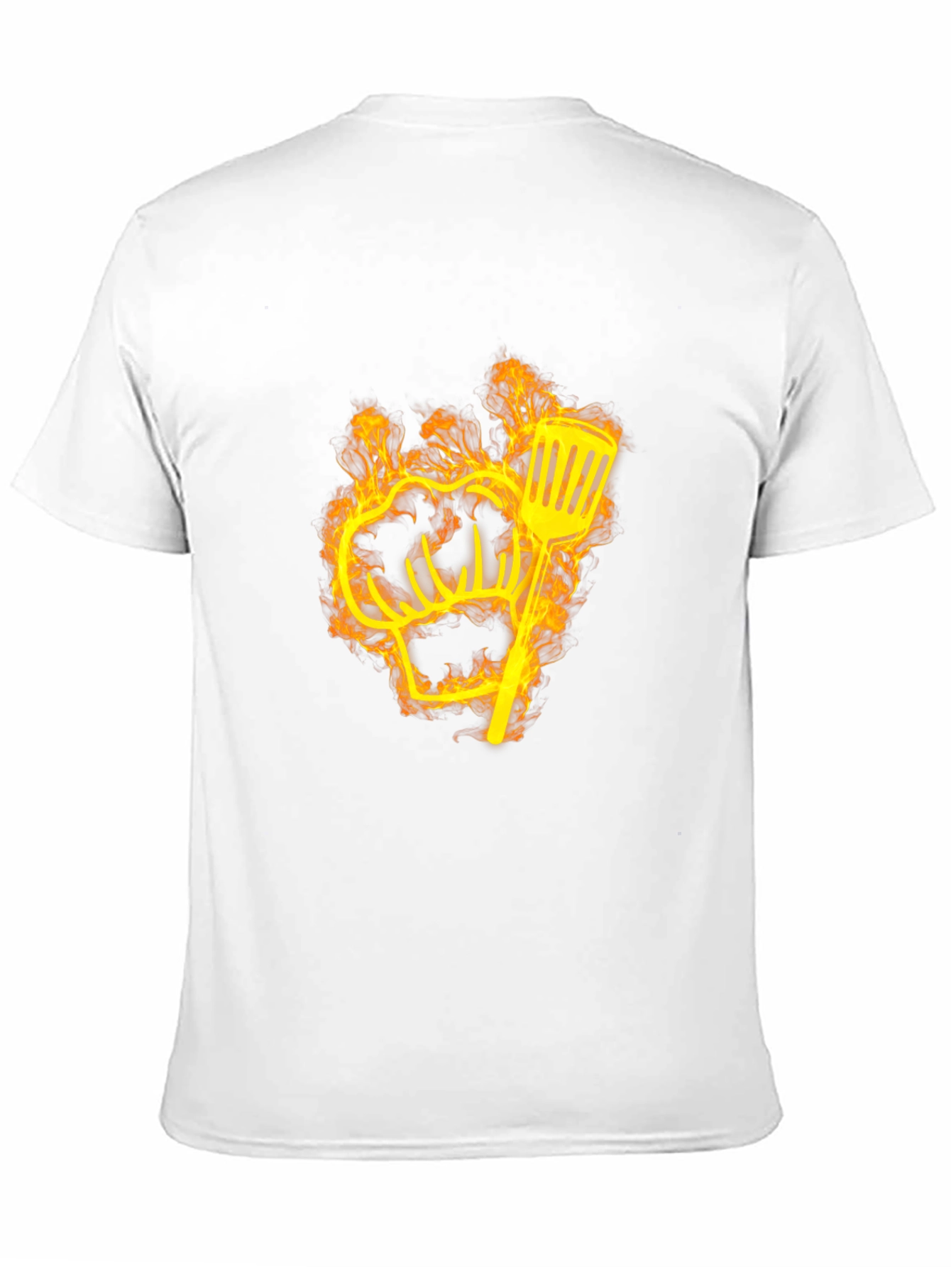 Black Flaming Chef Hat & Spatula Graphic Tee view 11