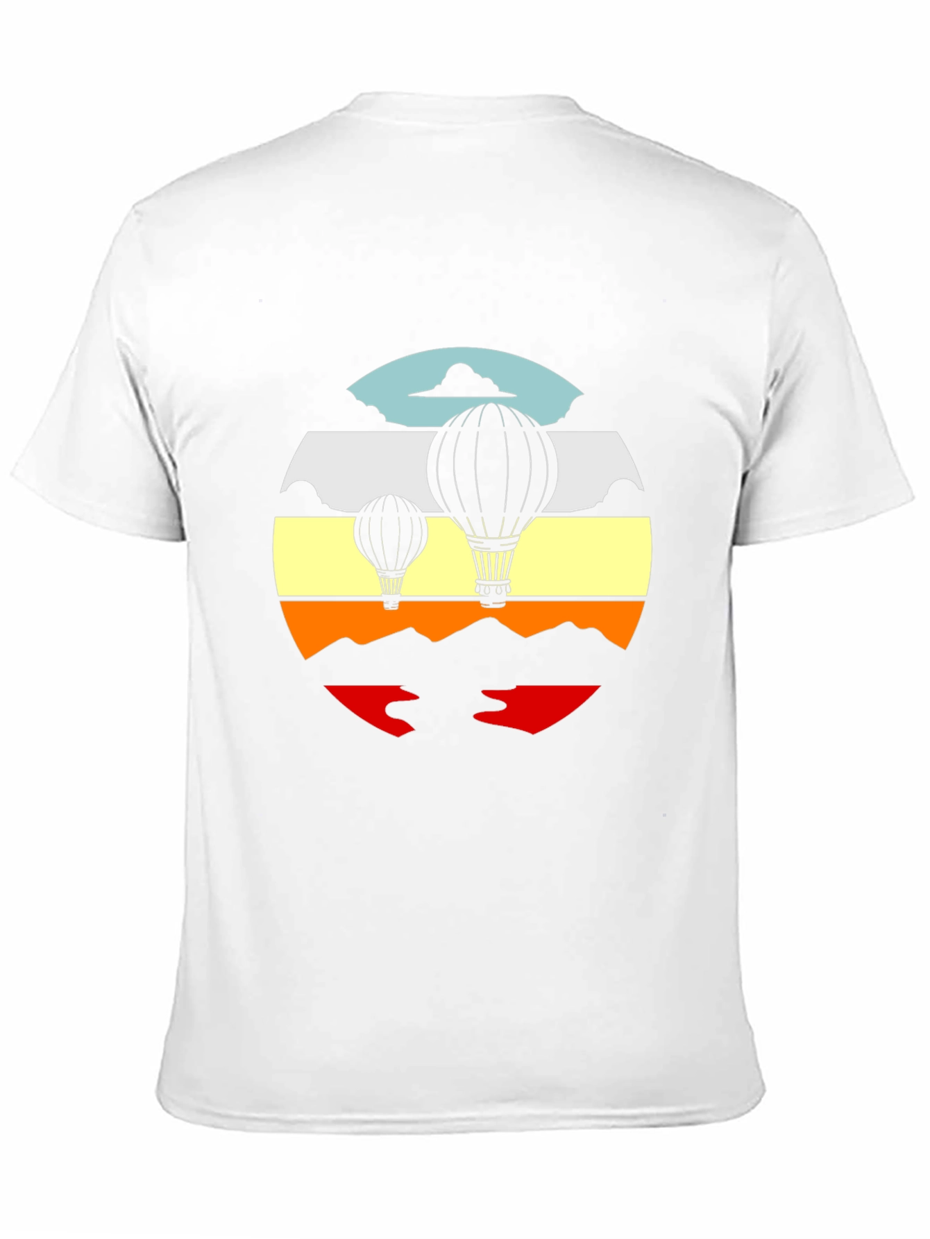 Black Retro Hot Air Balloon Graphic Tee - Black view 11