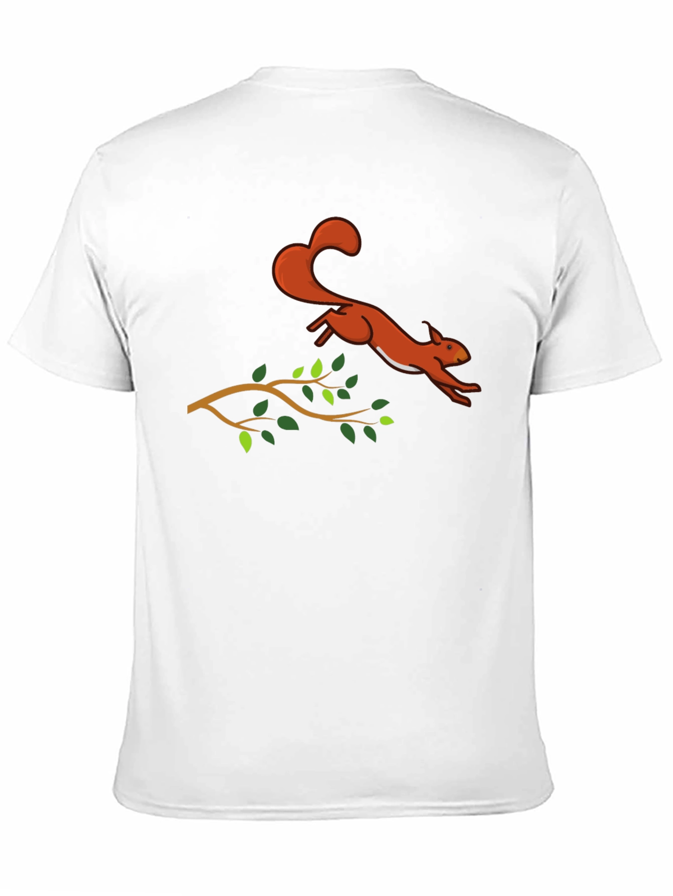 Black Squirrel Leaping T-Shirt - Black Cotton Graphic Tee view 11