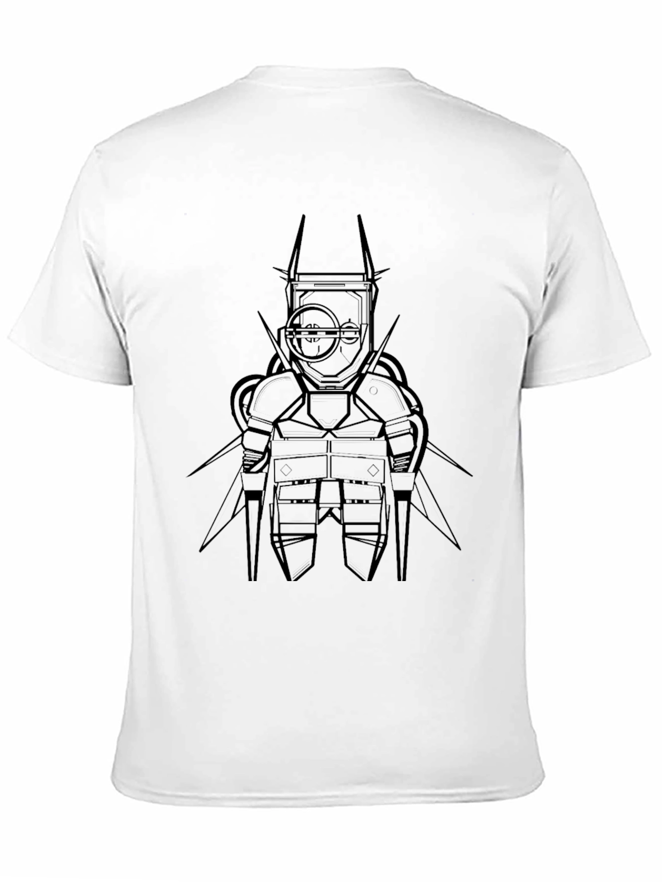 Black Abstract Robot Graphic Black T-Shirt view 11