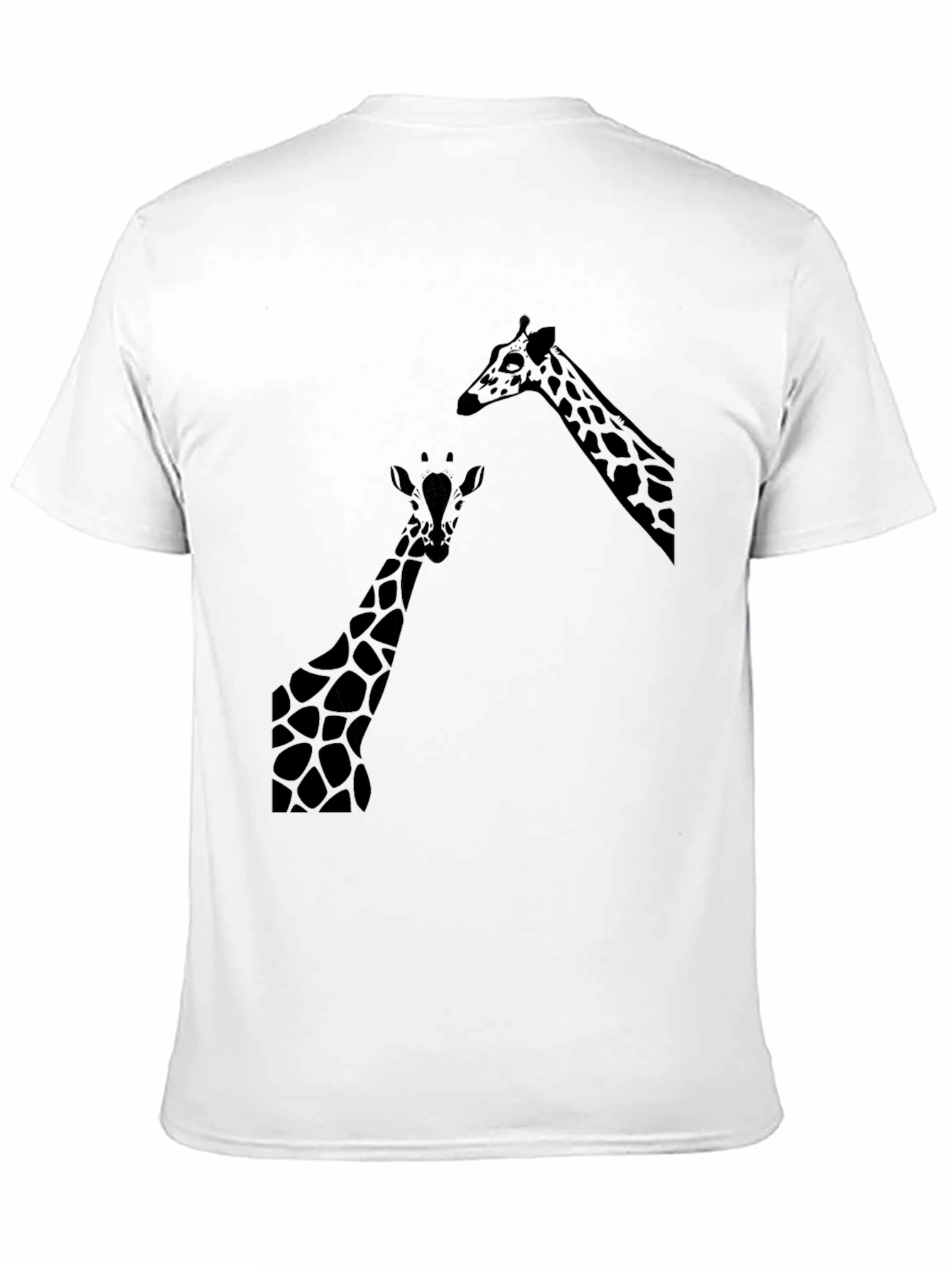 Black Giraffe Silhouette Graphic Black T-Shirt view 11