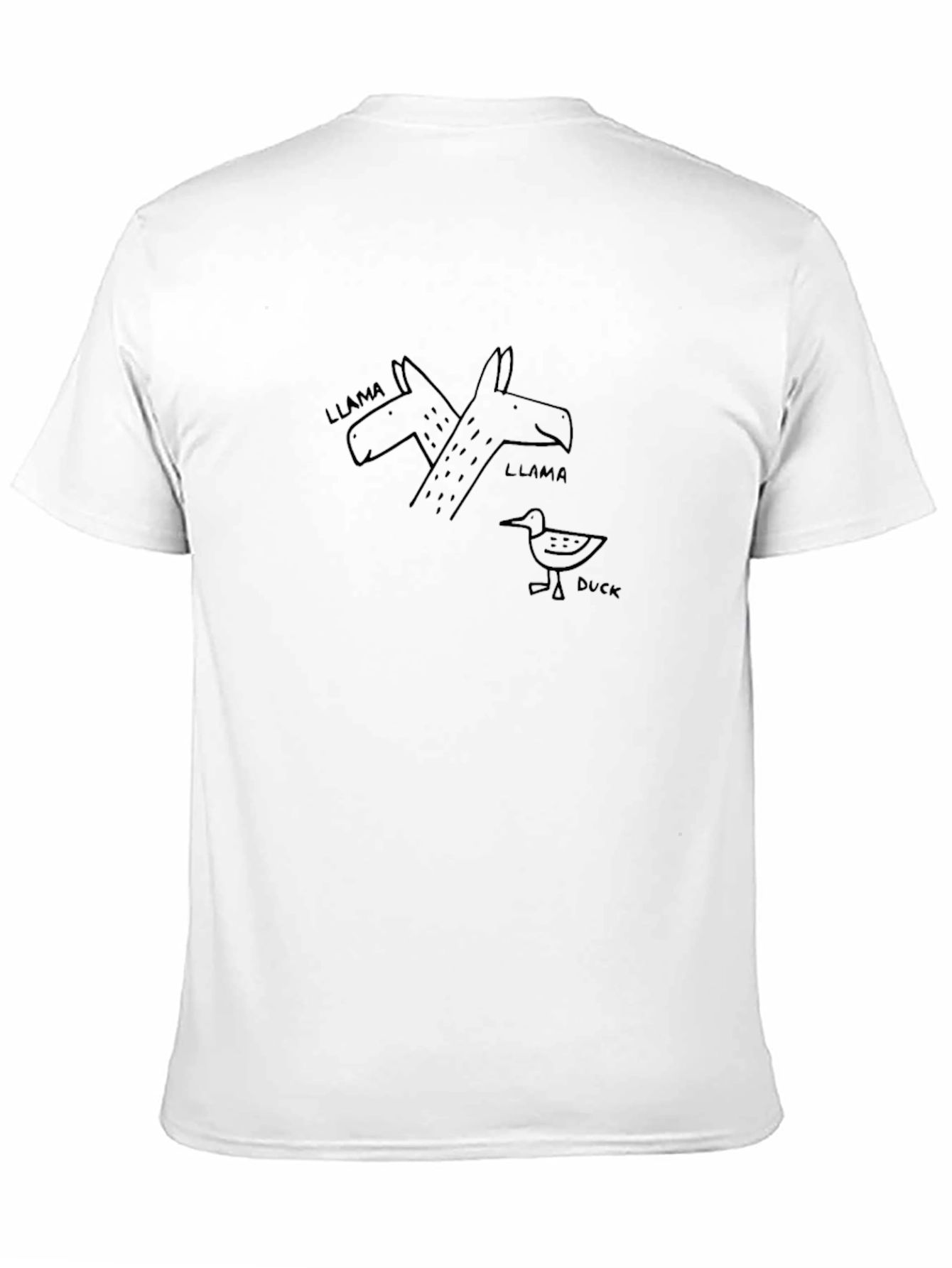 Black Llama Duck Graphic Black T-Shirt - Unisex Casual Tee view 11