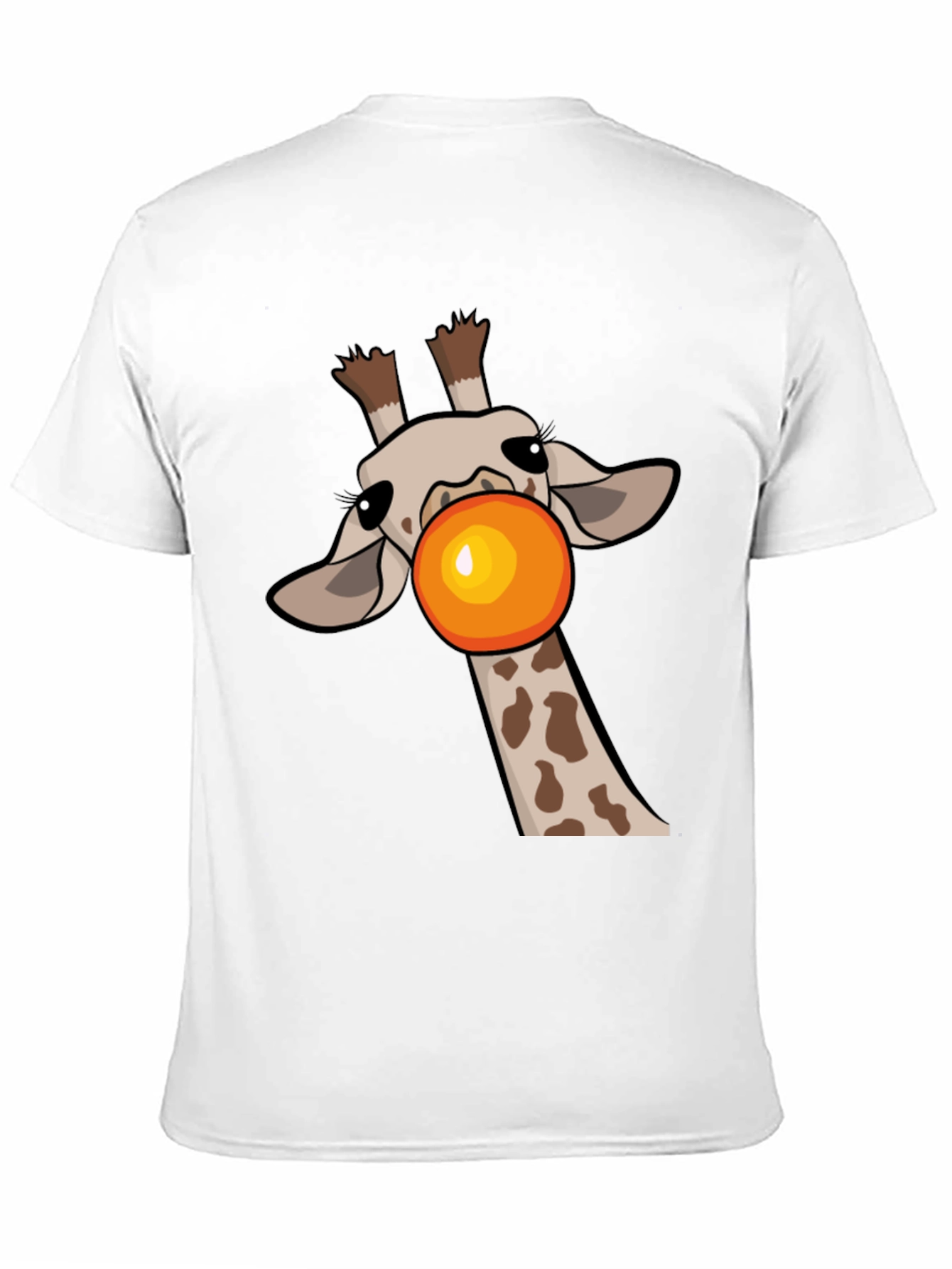 Black Giraffe Bubble Gum Pop Men's Black Graphic Tee view 11