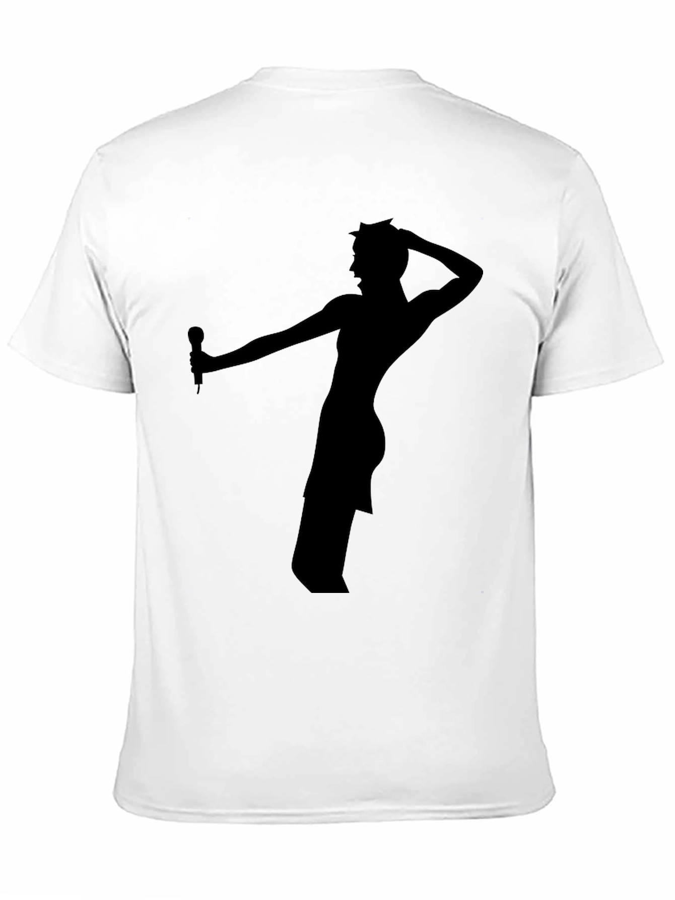 Black Silhouette Singer Graphic Tee - Men's Black T-Shirt view 11