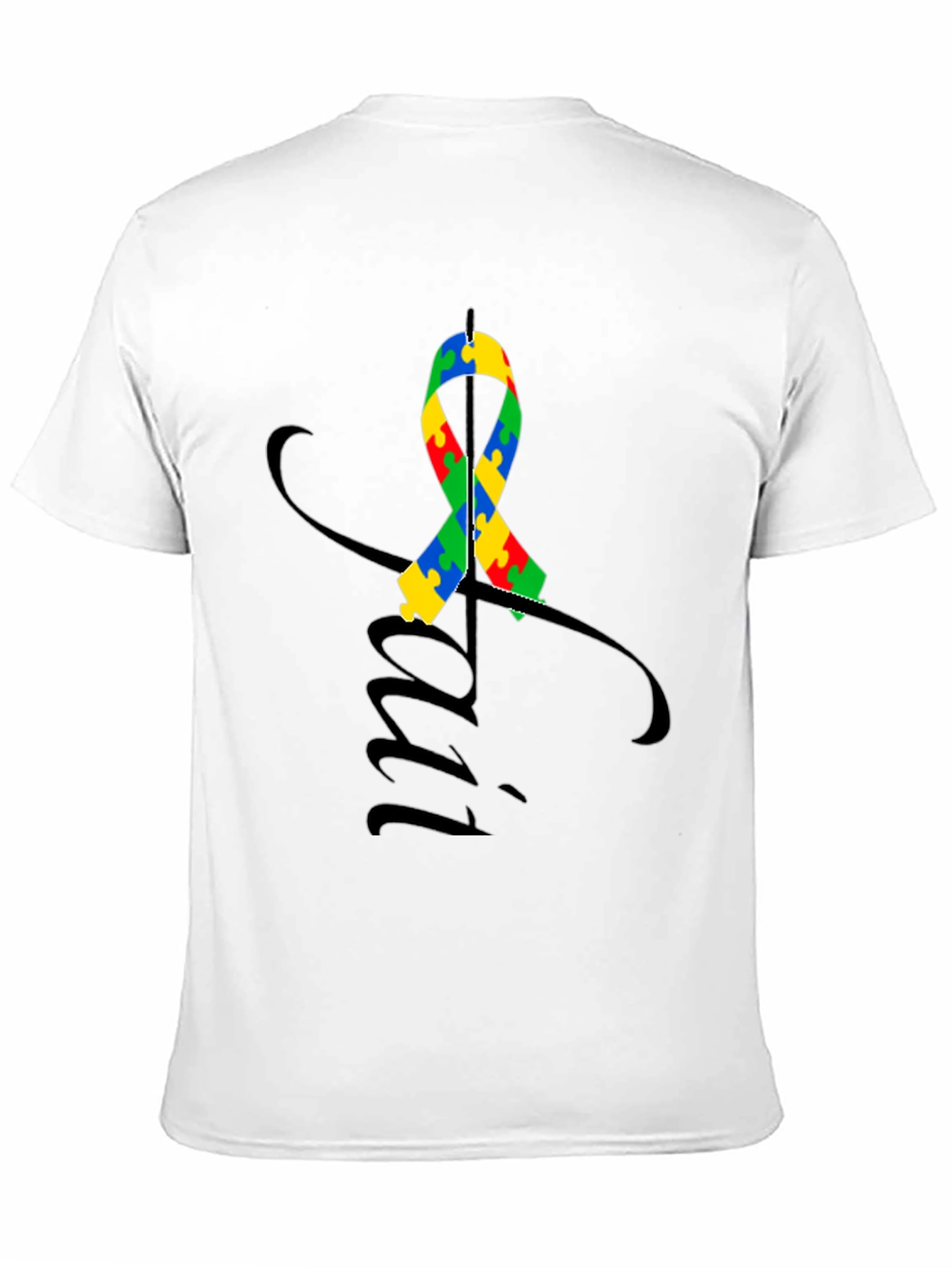 Black Autism Awareness Ribbon T-Shirt view 11
