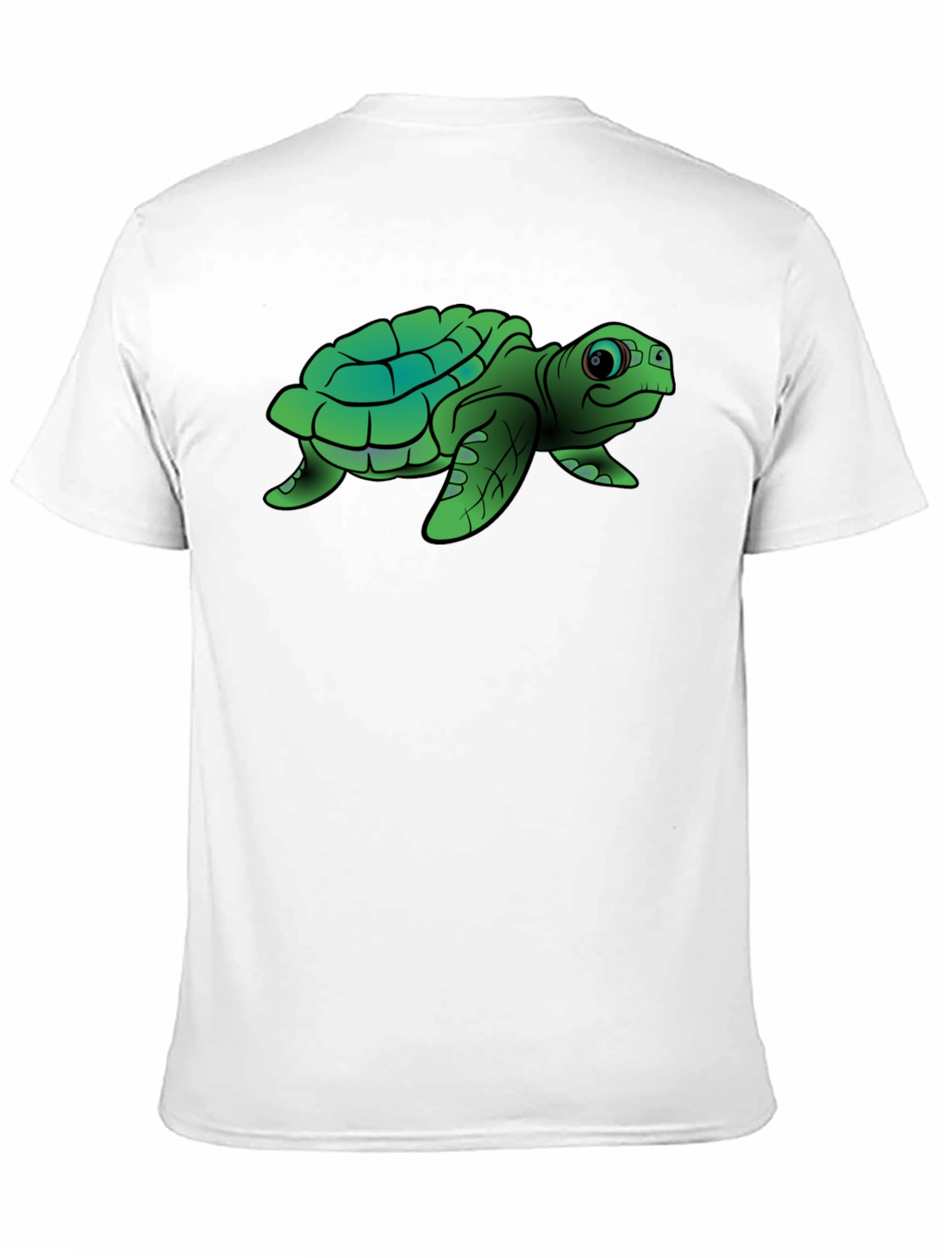 Black Cute Turtle Graphic Tee - Black Cotton T-Shirt view 11