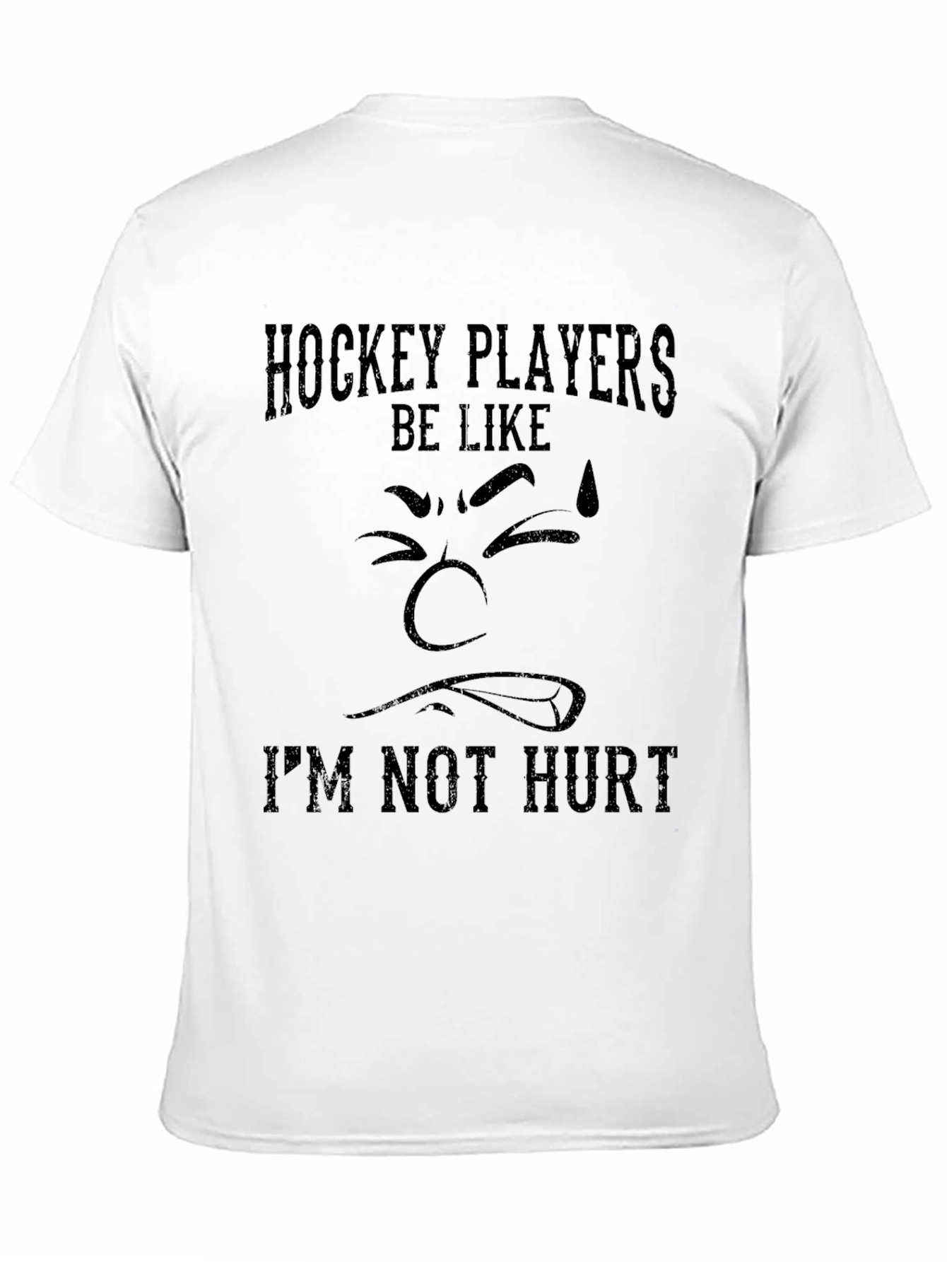 Black Hockey Player Graphic Tee - I'm Not Hurt Funny T-Shirt view 11