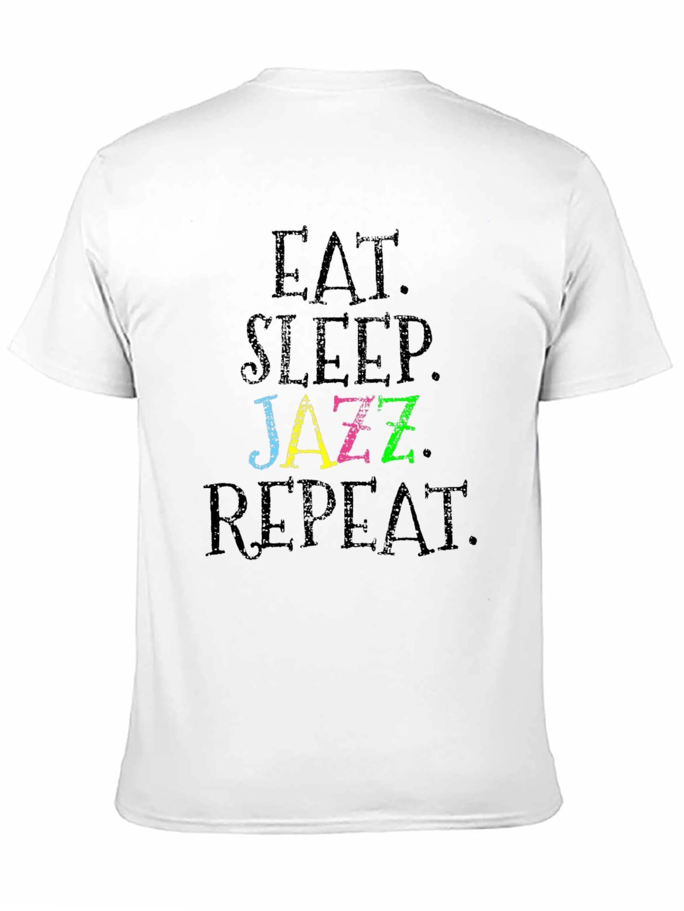 Black Eat Sleep Jazz Repeat Graphic Tee - Black Cotton T-Shirt view 11
