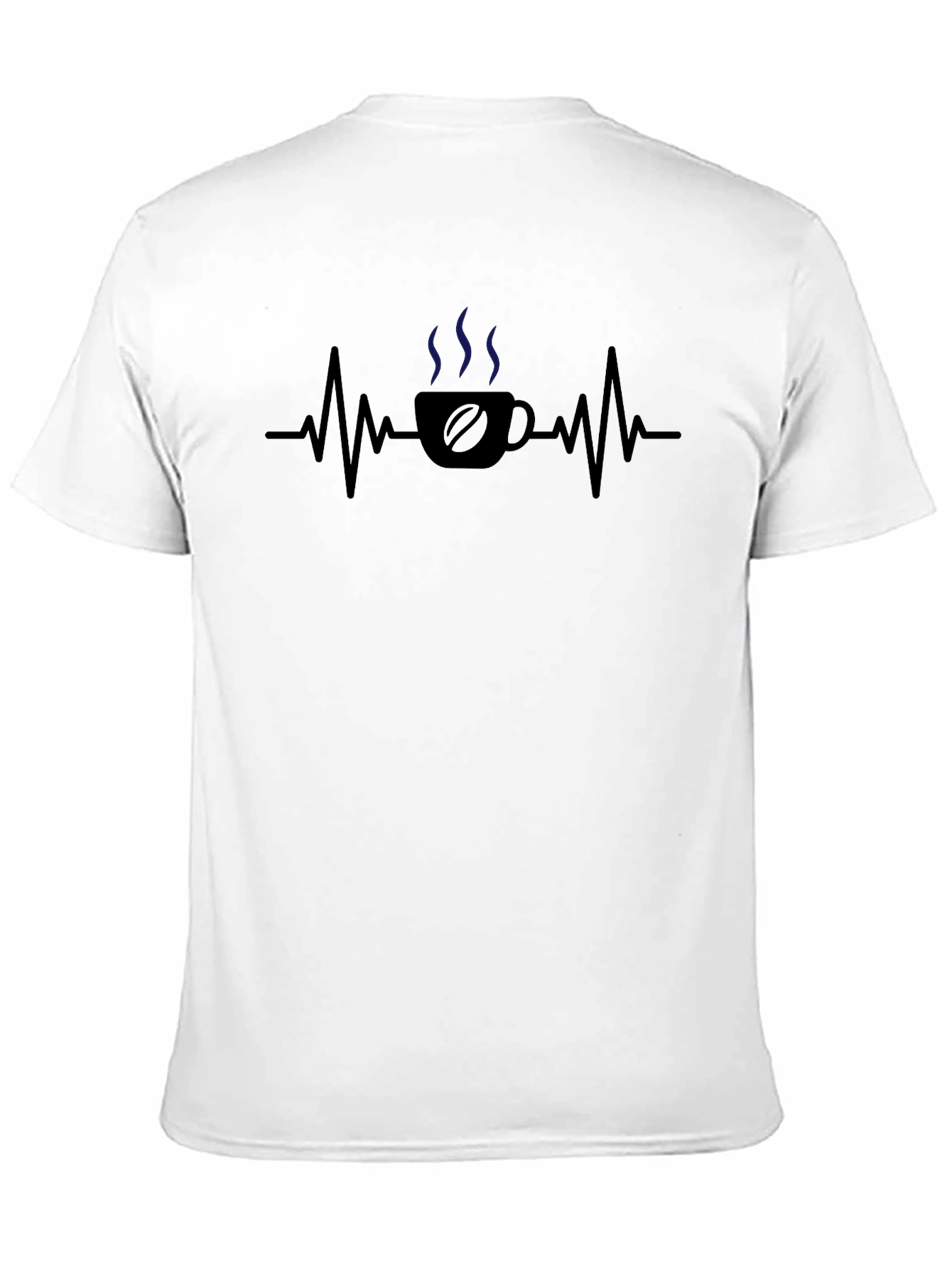 Black Coffee Heartbeat T-Shirt - Caffeine Lover Tee view 11