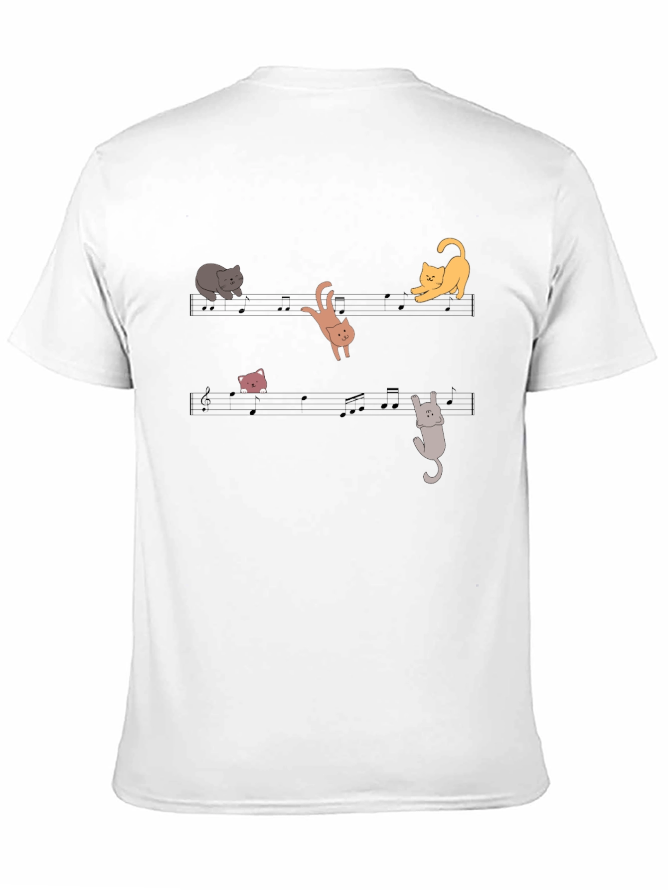 Black Musical Cats T-Shirt - Black Cotton Tee view 11