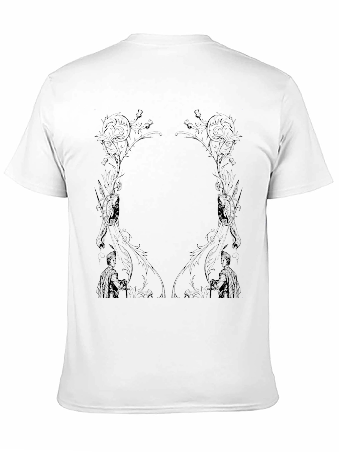 Black Black T-Shirt with Fantasy Knight Design view 11