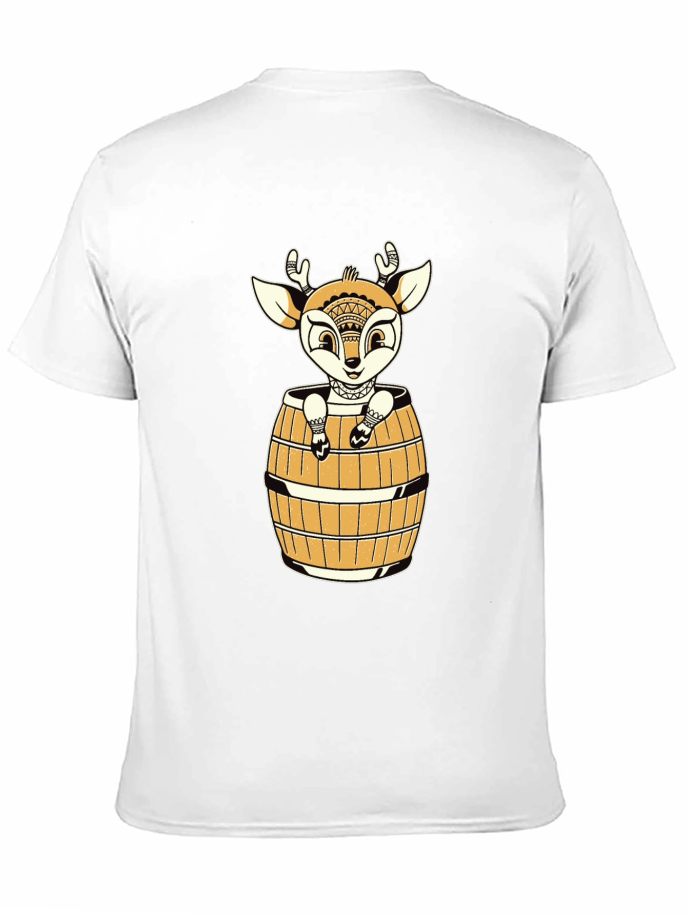 Black Deer in Barrel Graphic Tee - Black view 11