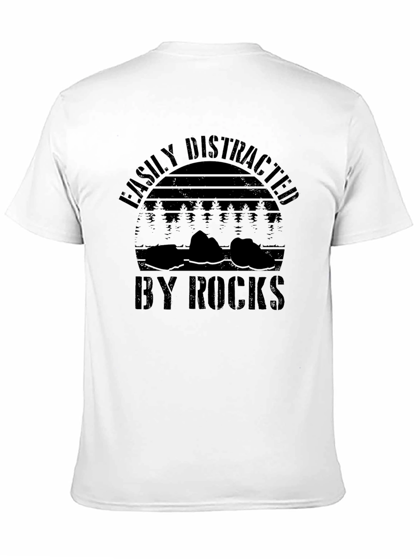 Black Easily Distracted by Rocks Graphic T-Shirt view 11