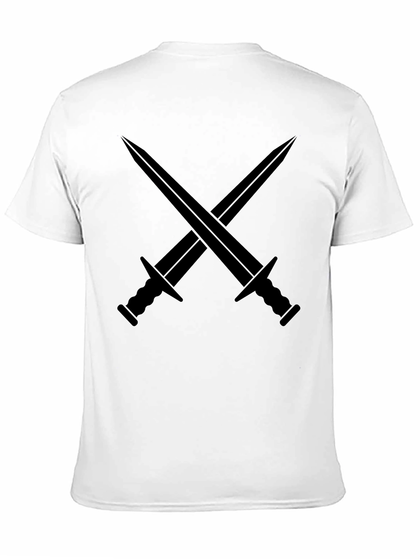 Black Crossed Swords Graphic Tee - Black Cotton Shirt view 11