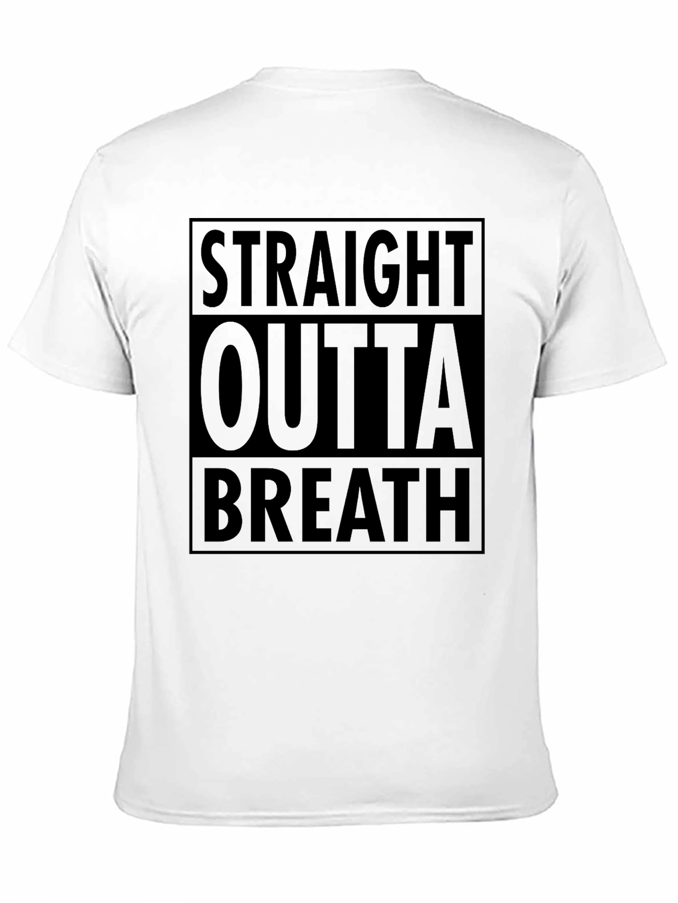 Black Straight Outta Breath Black Graphic T-Shirt view 11
