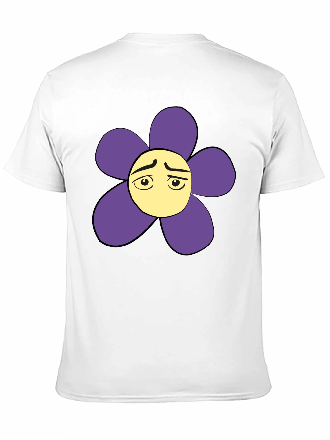 Black Sad Flower Graphic Black T-Shirt - Unisex Casual Tee view 11