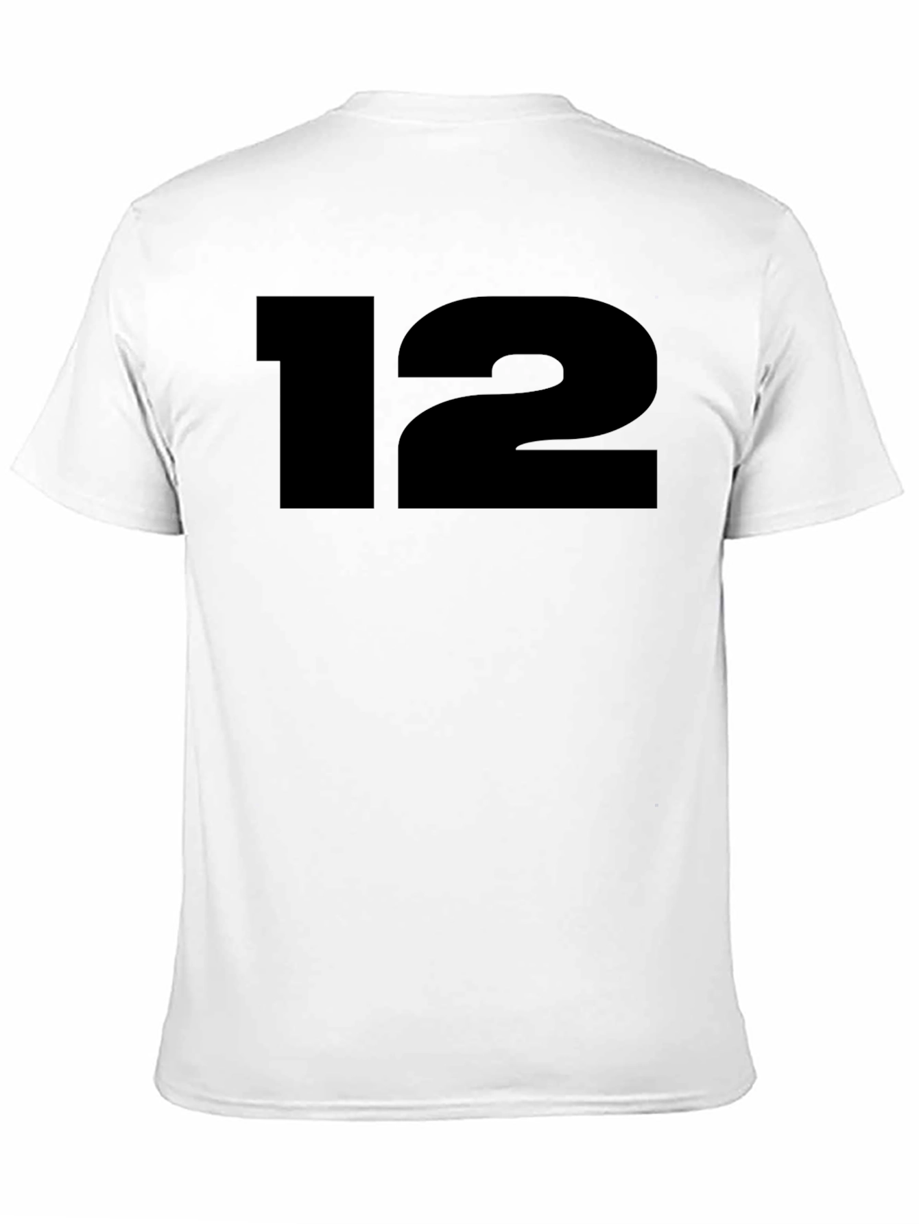 Black Black T-Shirt with Bold Number 12 Graphic view 11