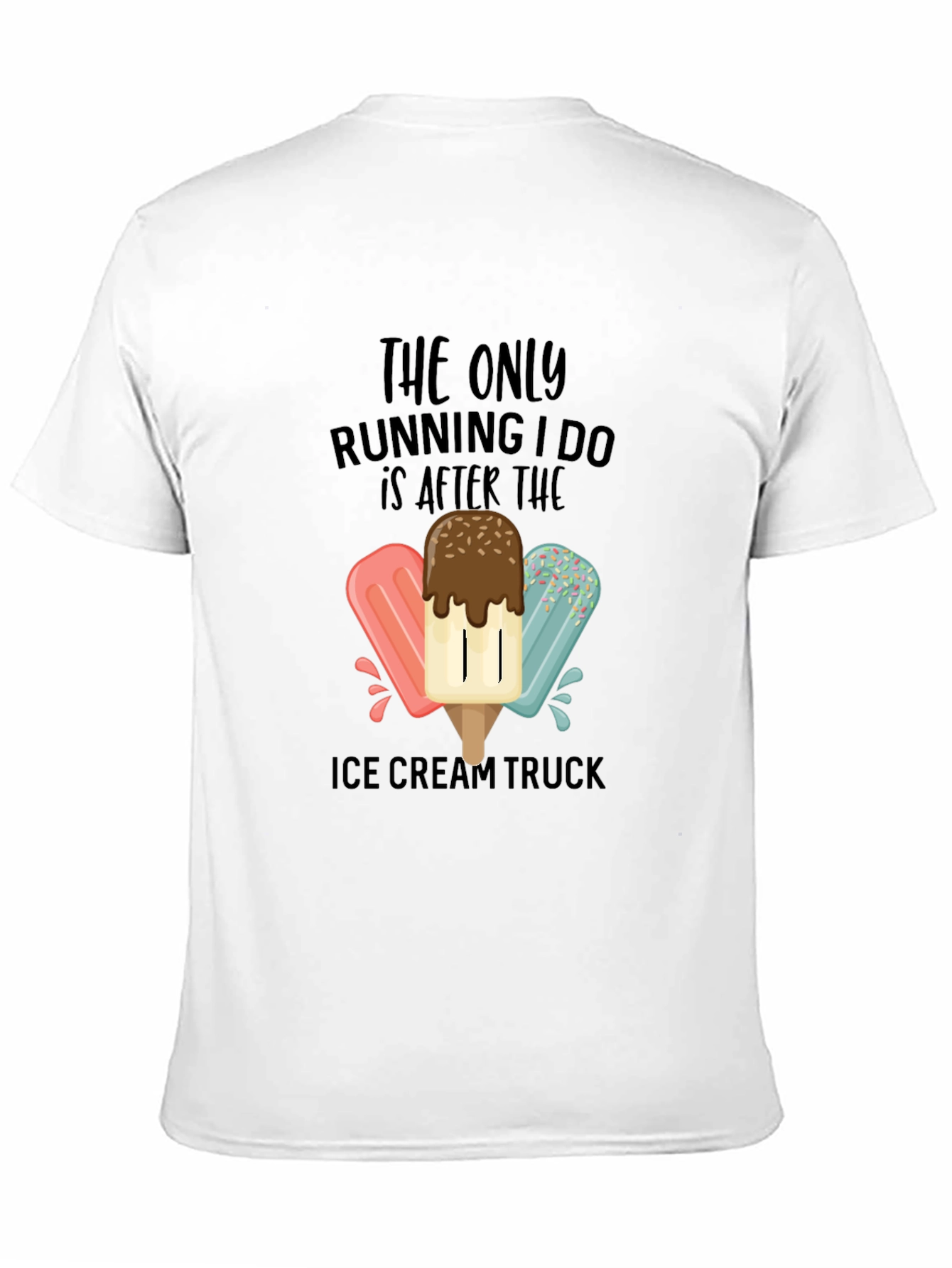 Black Ice Cream Truck Running T-Shirt view 11